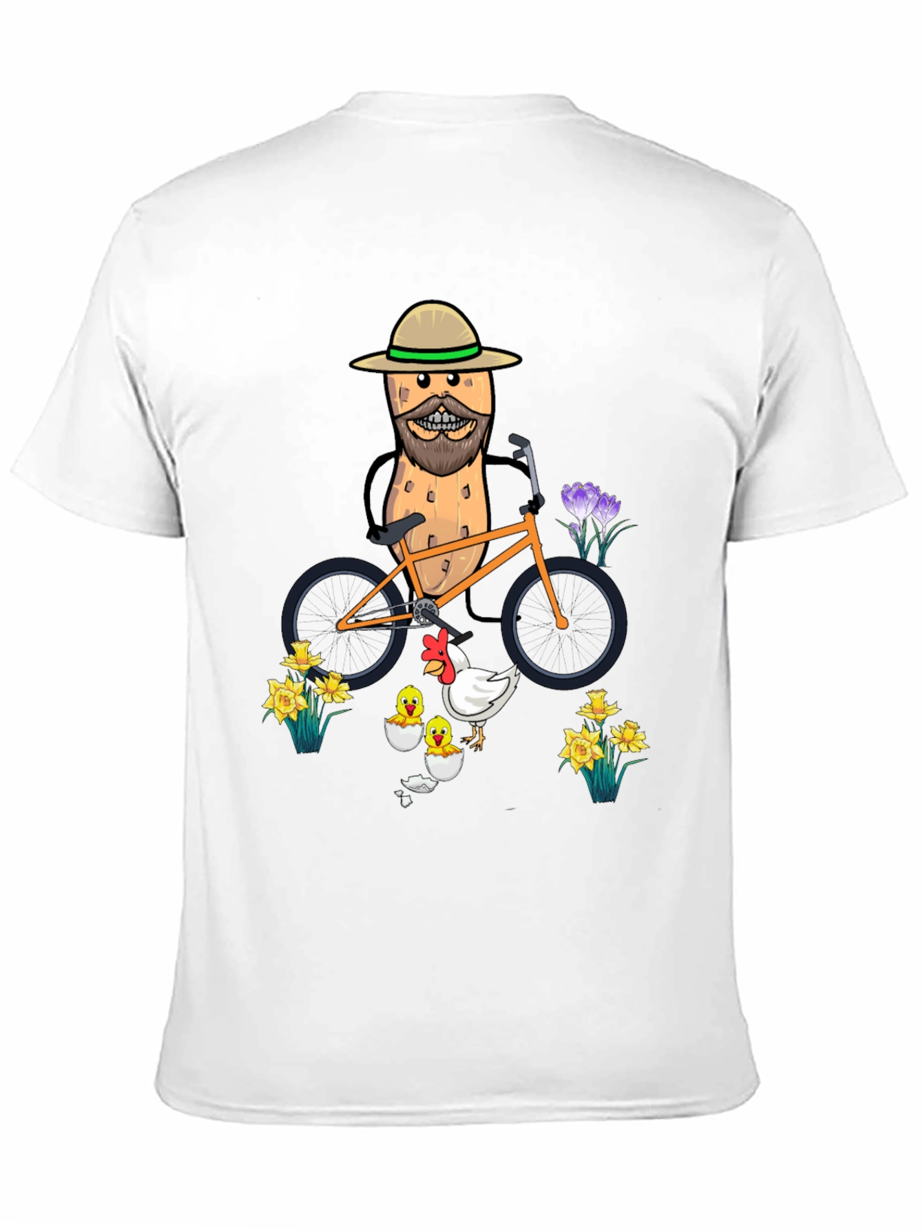 Humorous Peanut Biker T-Shirt - Quirky Graphic Tee