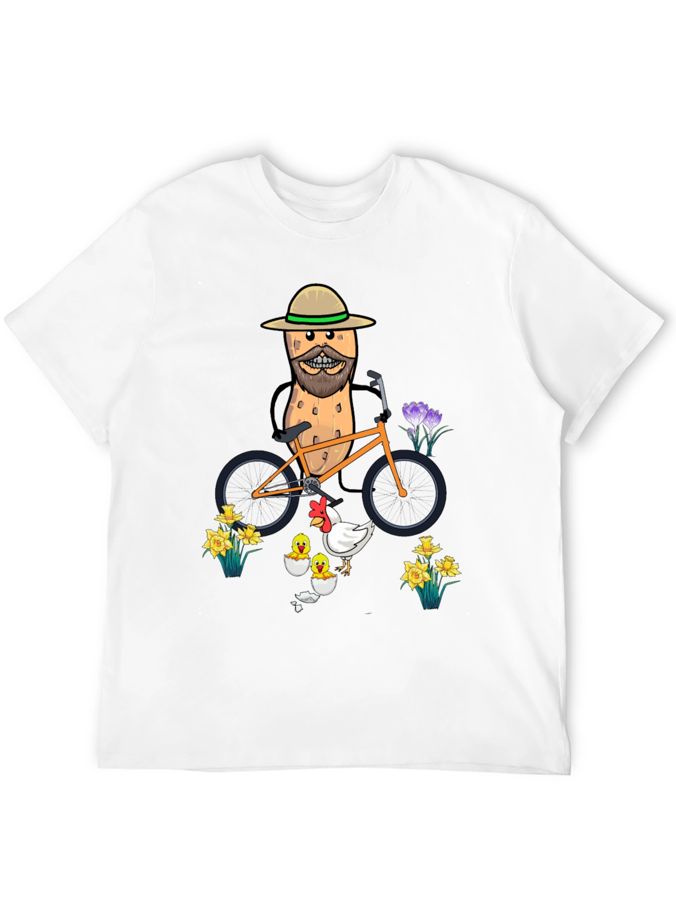 Humorous Peanut Biker T-Shirt - Quirky Graphic Tee