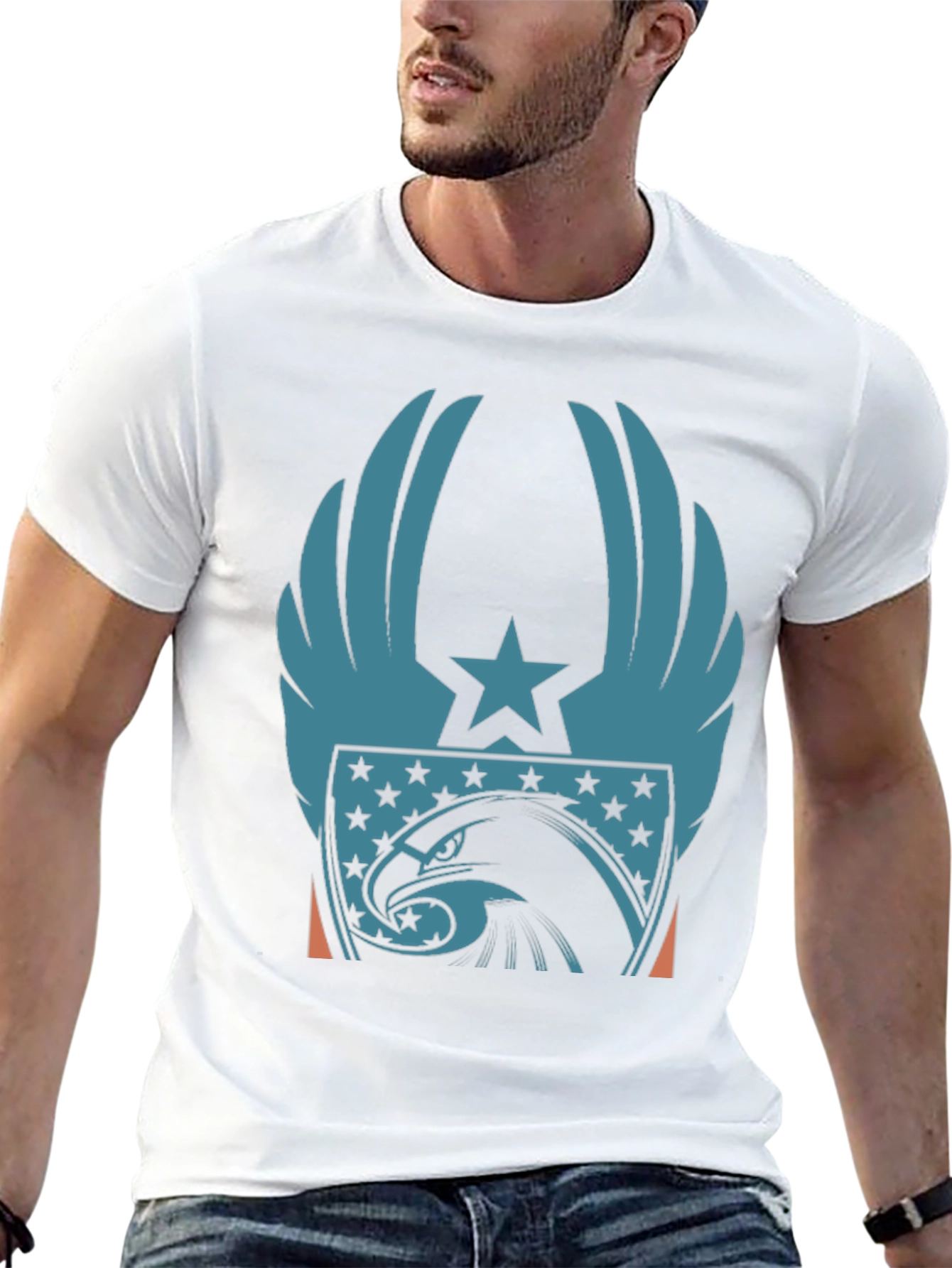 Patriotic Eagle Wing Star Graphic Tee