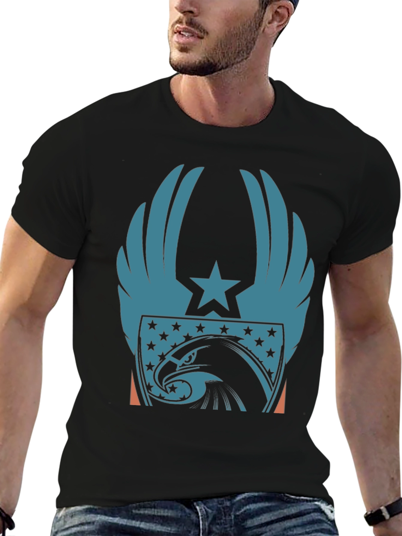 Patriotic Eagle Wing Star Graphic Tee