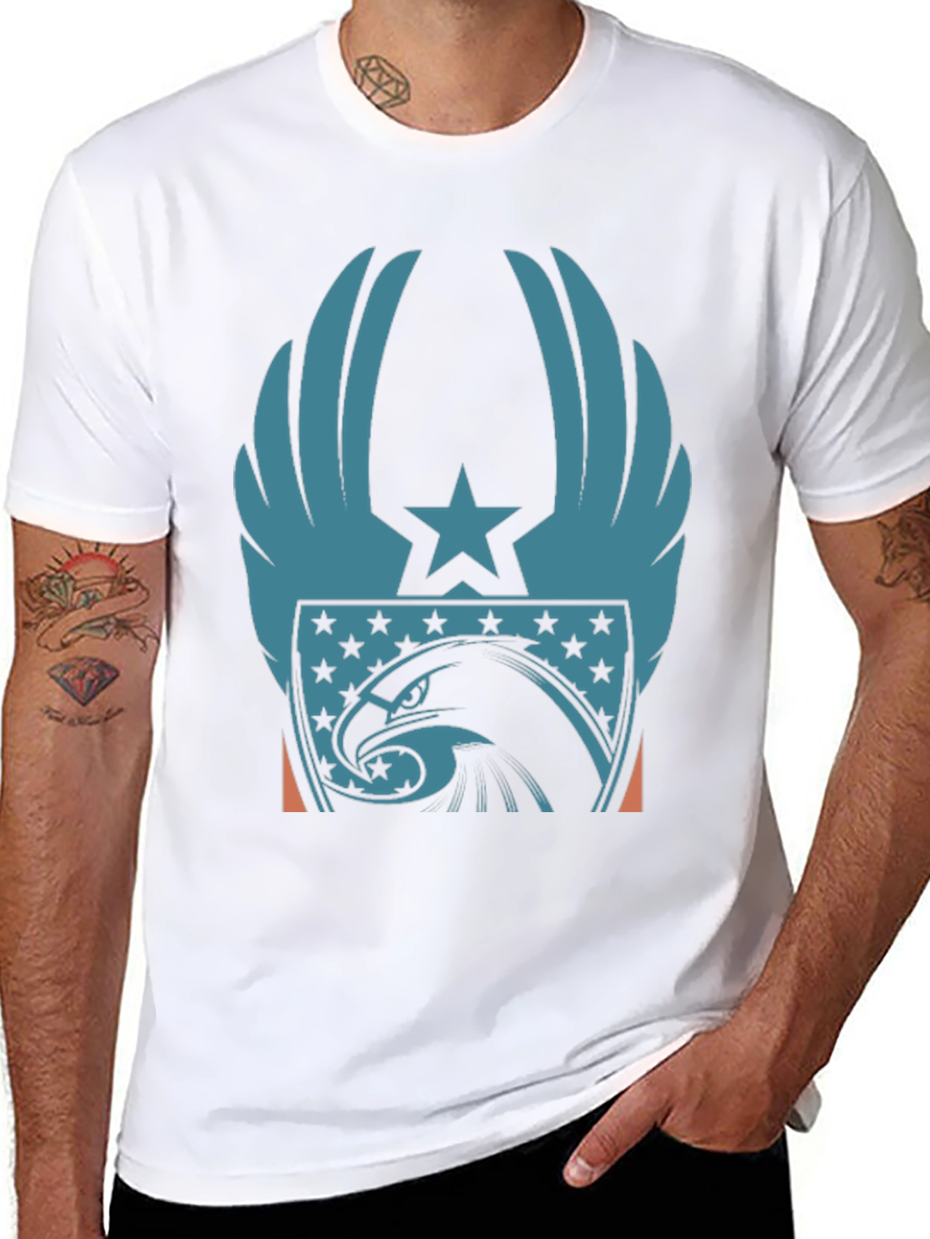 Patriotic Eagle Wing Star Graphic Tee