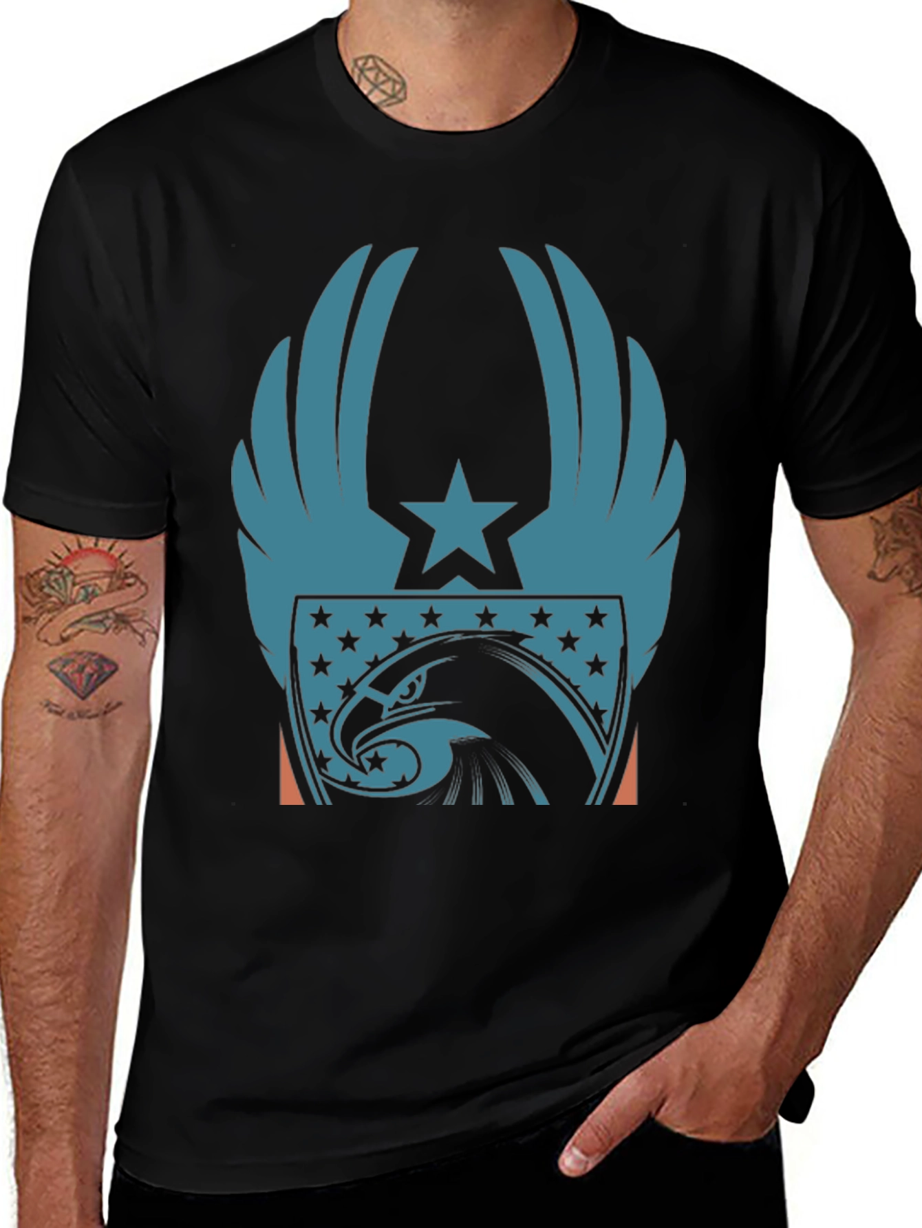 Patriotic Eagle Wing Star Graphic Tee