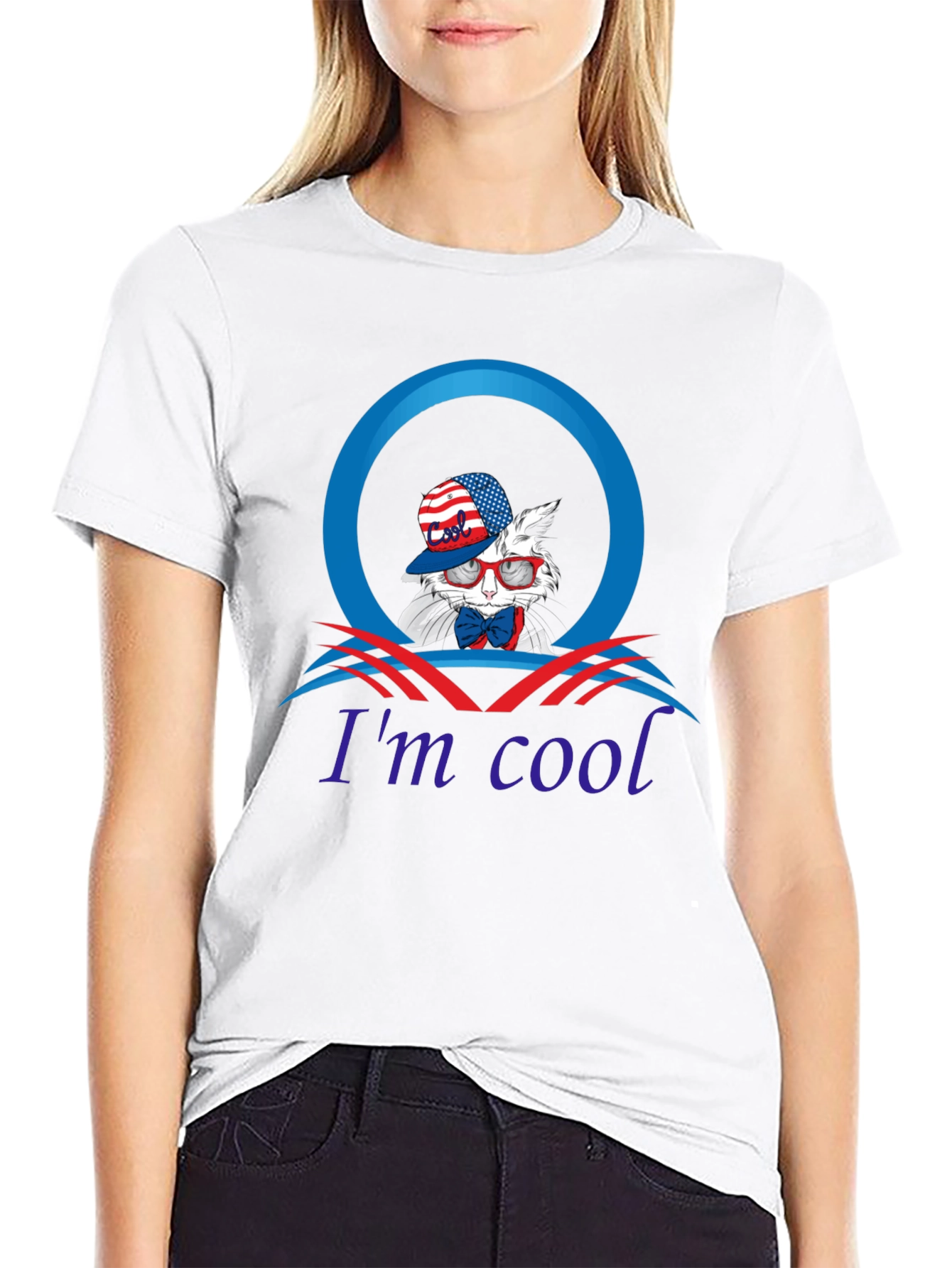 Im Cool Patriotic Rabbit Graphic Tee