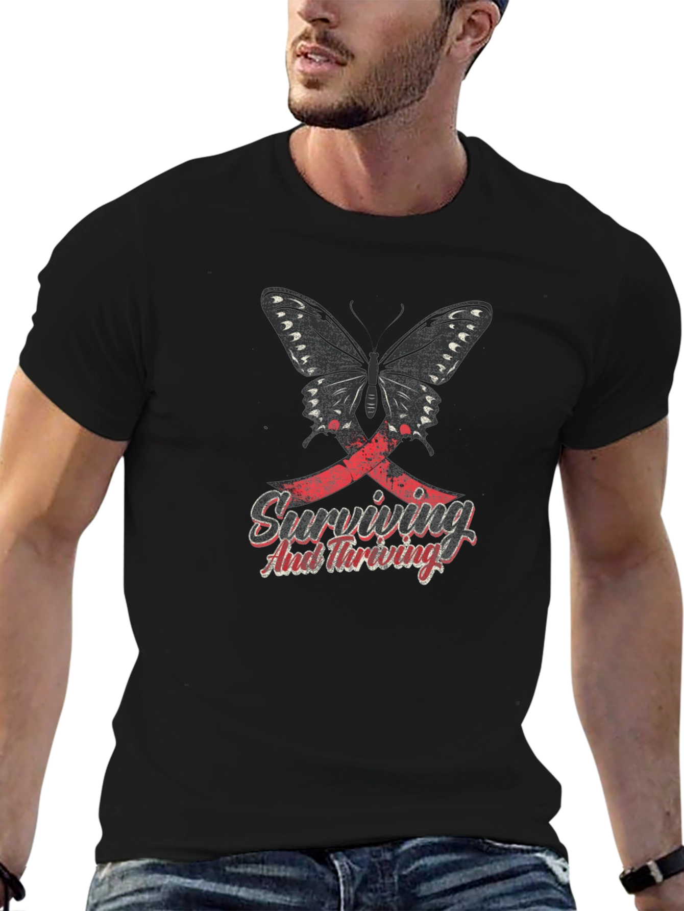 Butterfly Surviving and Thriving Graphic T-Shirt