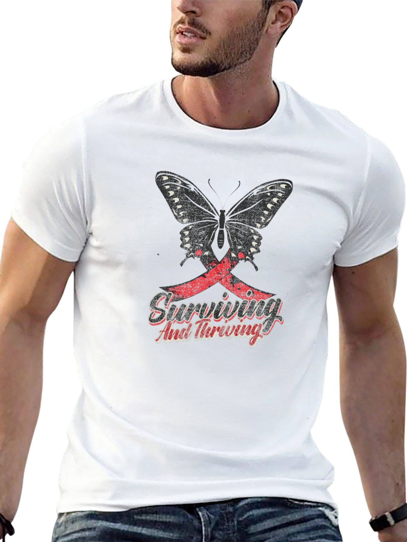 Butterfly Surviving and Thriving Graphic T-Shirt