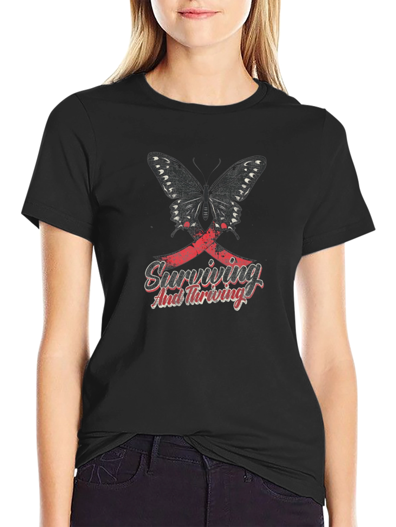 Butterfly Surviving and Thriving Graphic T-Shirt