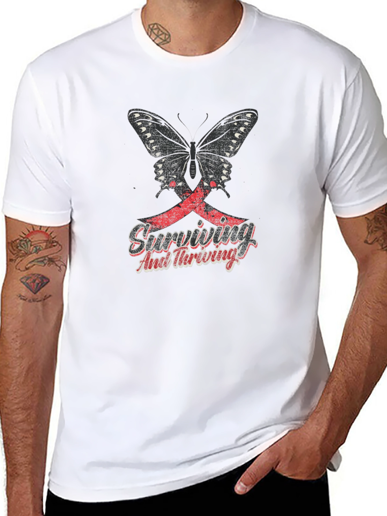 Butterfly Surviving and Thriving Graphic T-Shirt