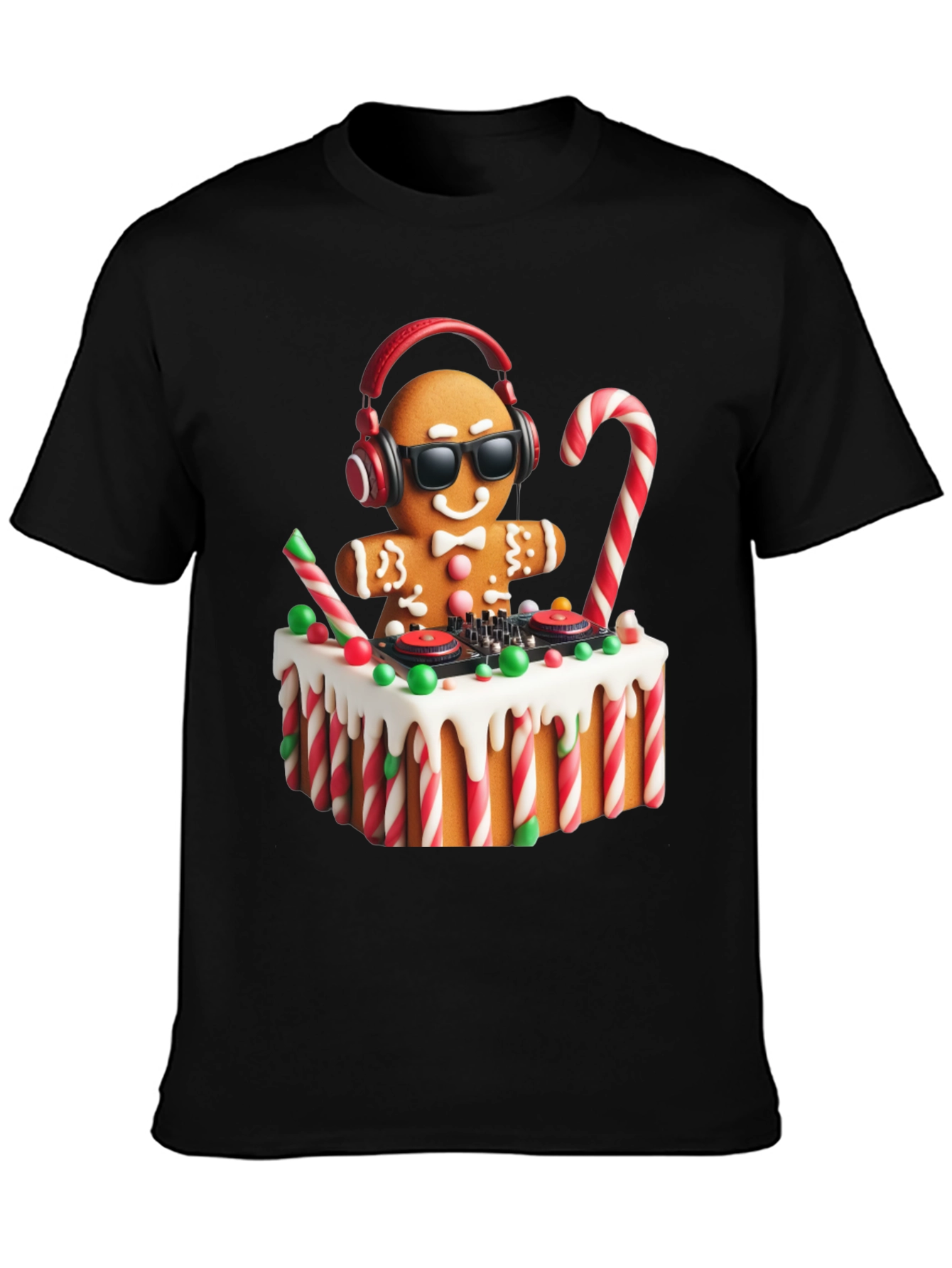 DJ Gingerbread Man Christmas Holiday T-Shirt