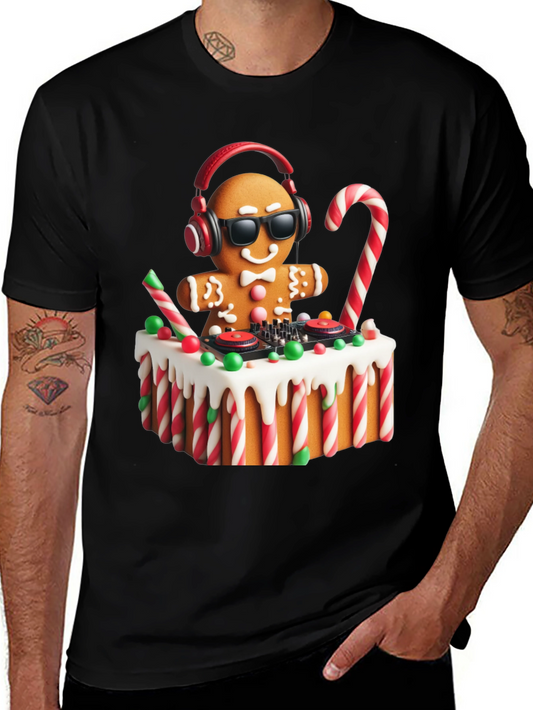 DJ Gingerbread Man Christmas Holiday T-Shirt