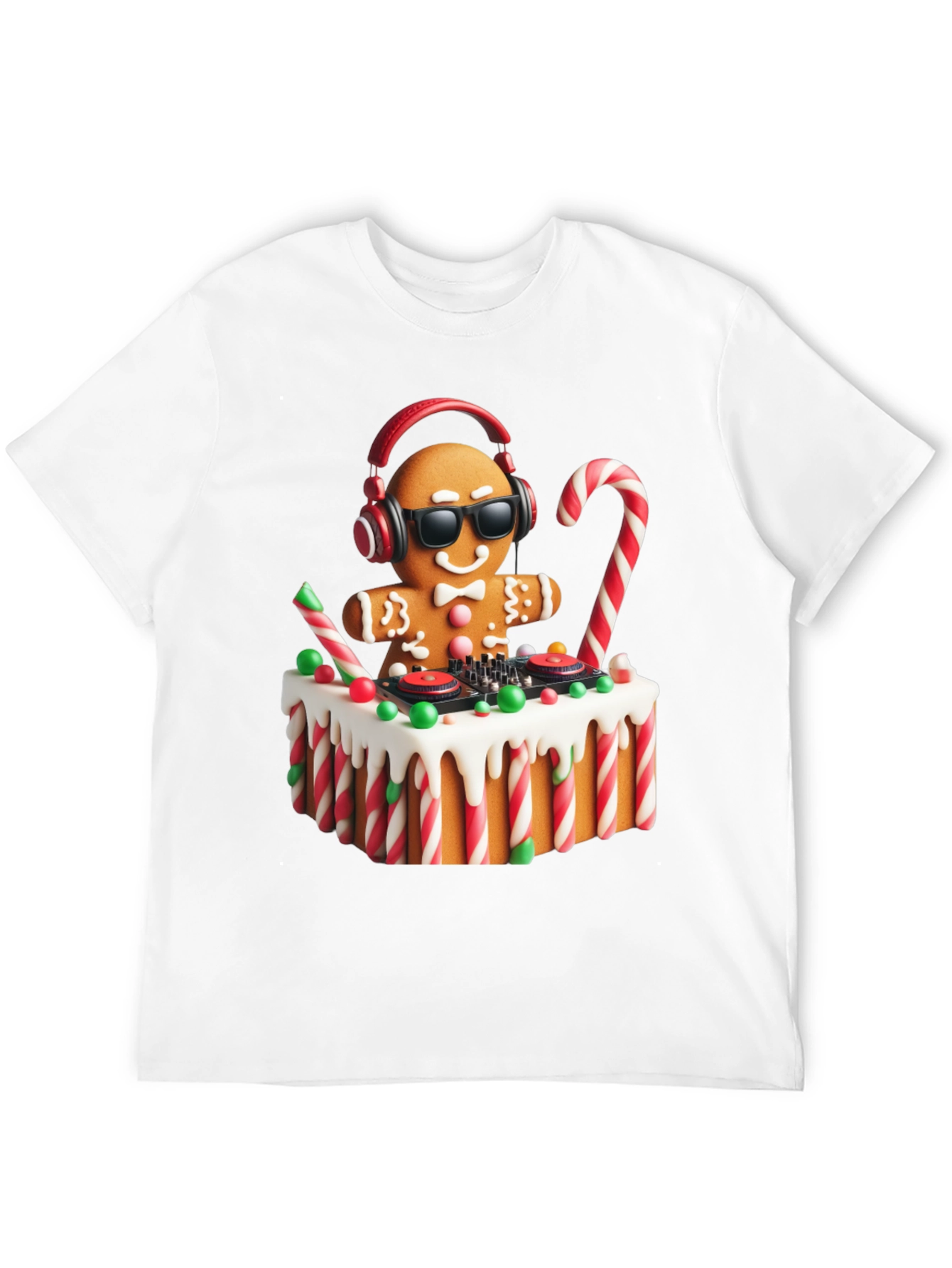 DJ Gingerbread Man Christmas Holiday T-Shirt