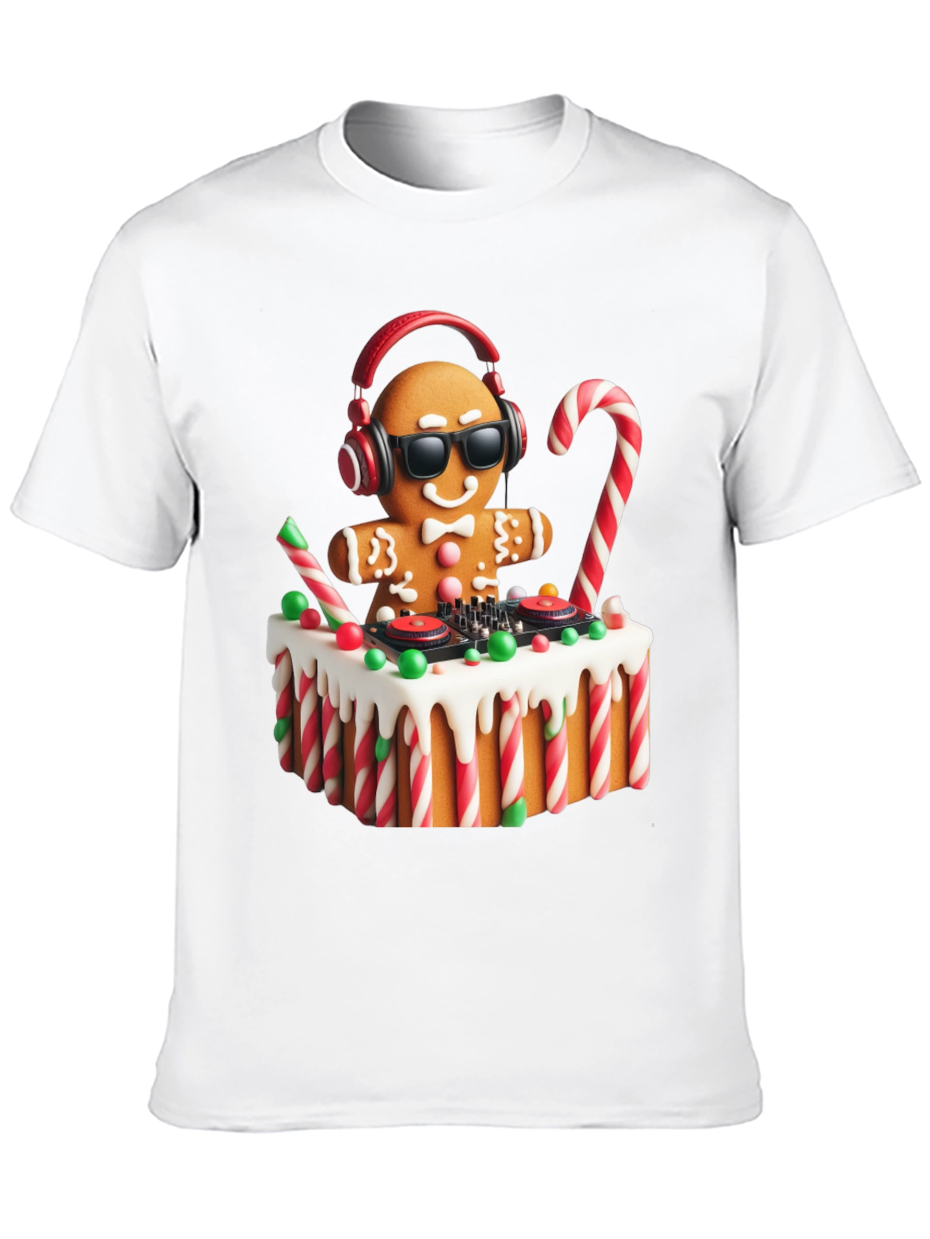 DJ Gingerbread Man Christmas Holiday T-Shirt