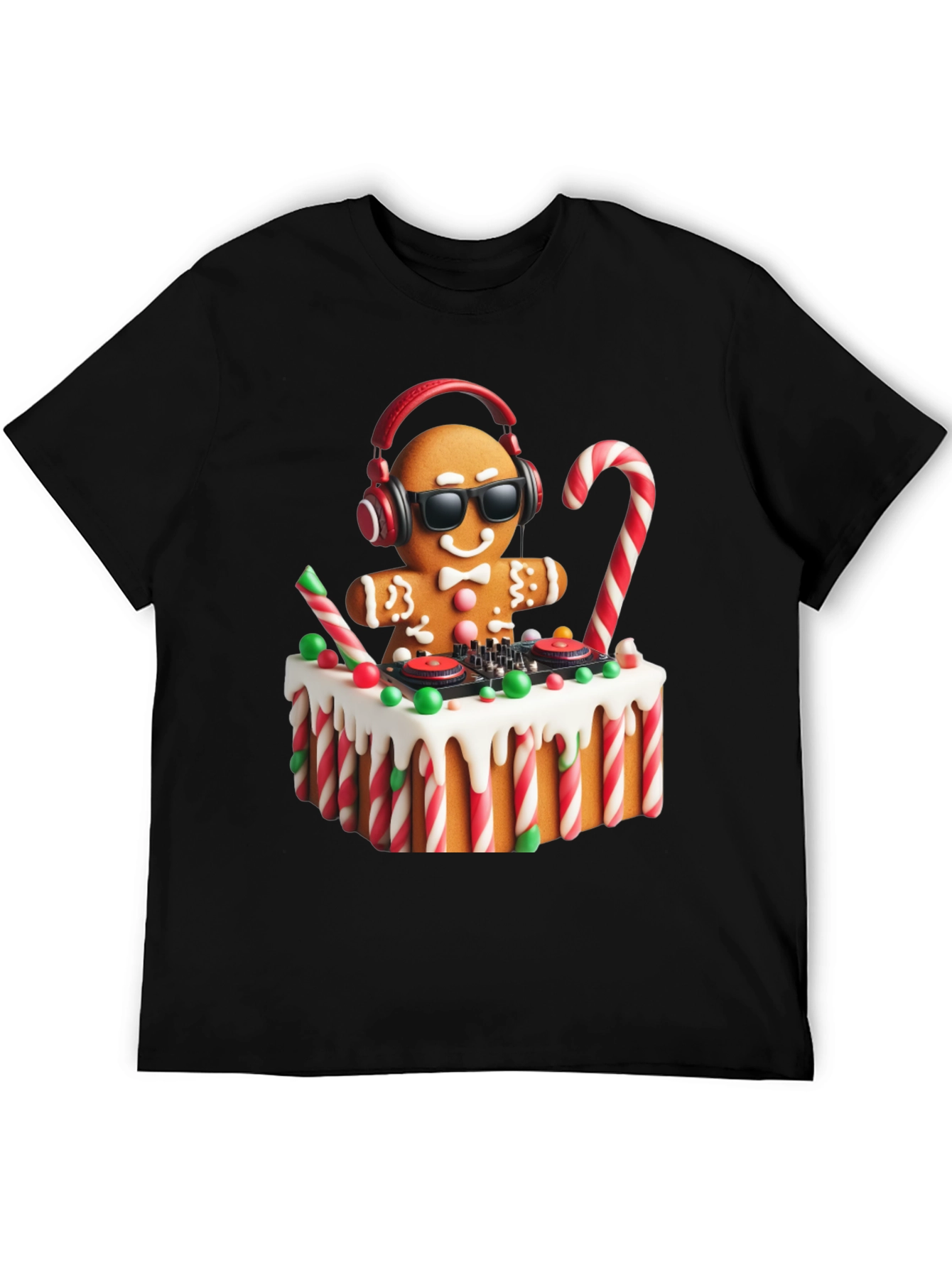 DJ Gingerbread Man Christmas Holiday T-Shirt