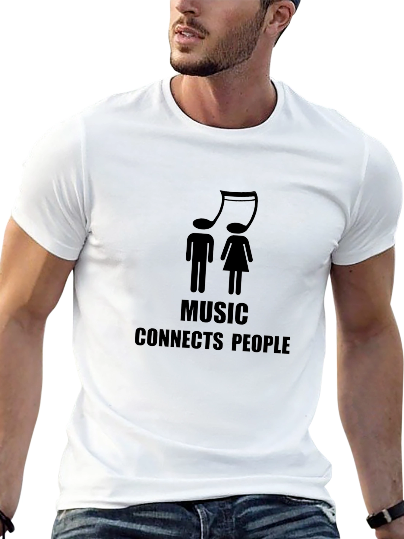 Music Connects People Graphic Tee - Unisex Black T-Shirt