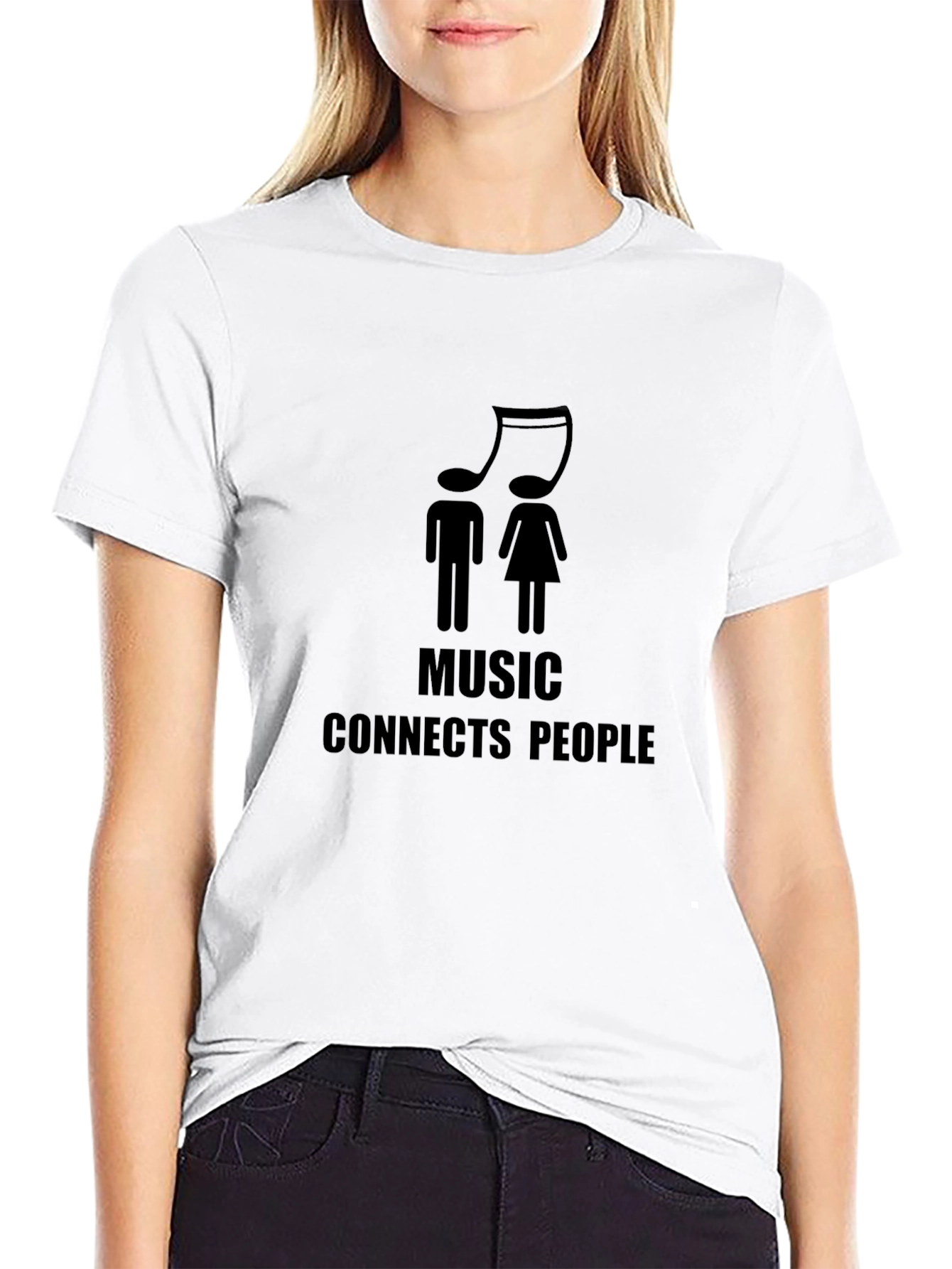 Music Connects People Graphic Tee - Unisex Black T-Shirt