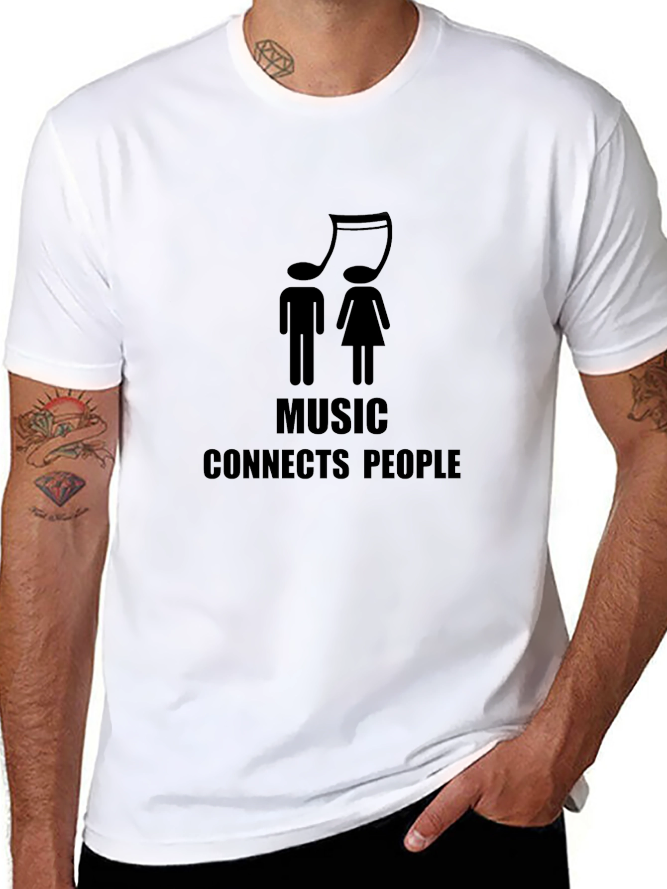 Music Connects People Graphic Tee - Unisex Black T-Shirt