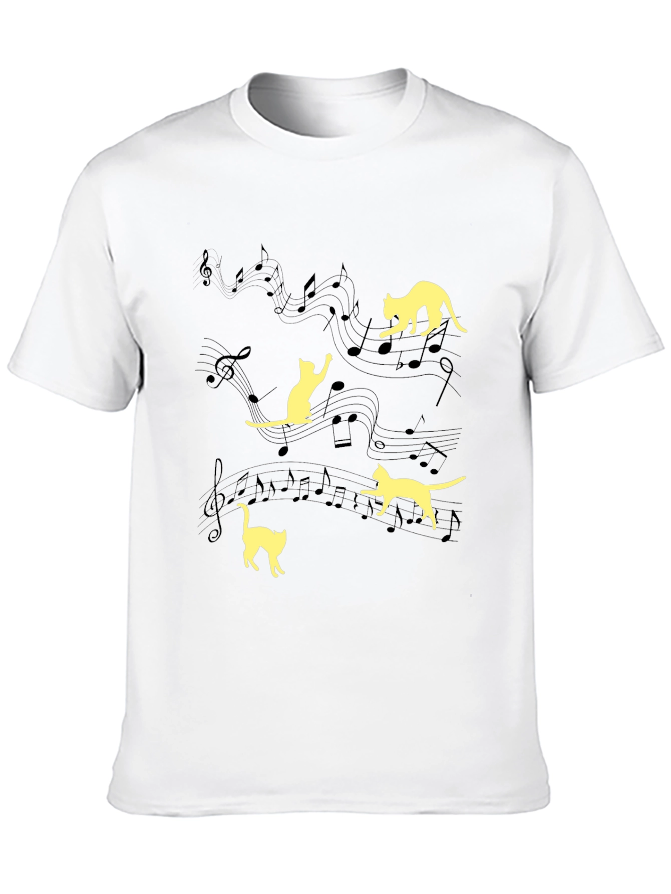 Musical Cats Black T-Shirt
