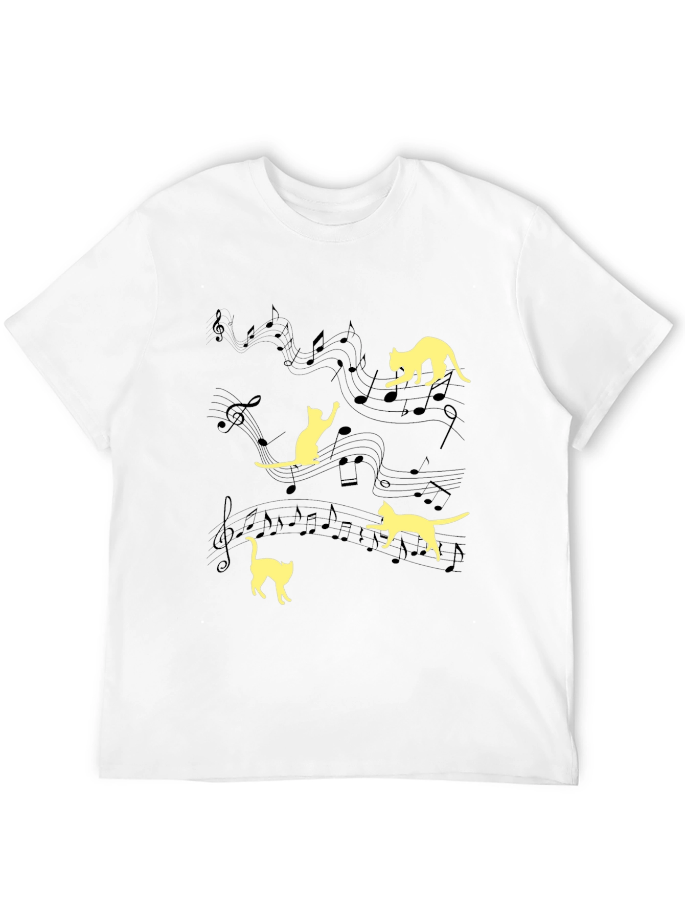 Musical Cats Black T-Shirt