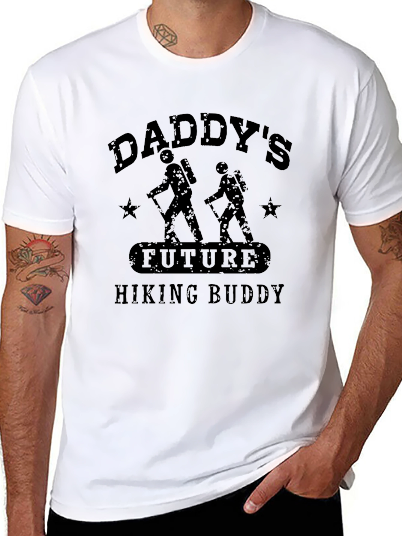 Daddys Future Hiking Buddy Black T-Shirt