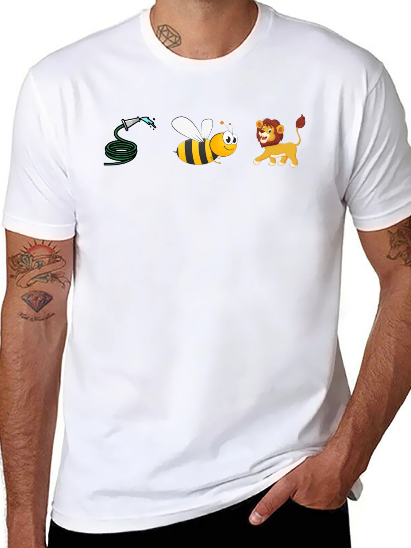 Hose Bee and Lion Black T-Shirt