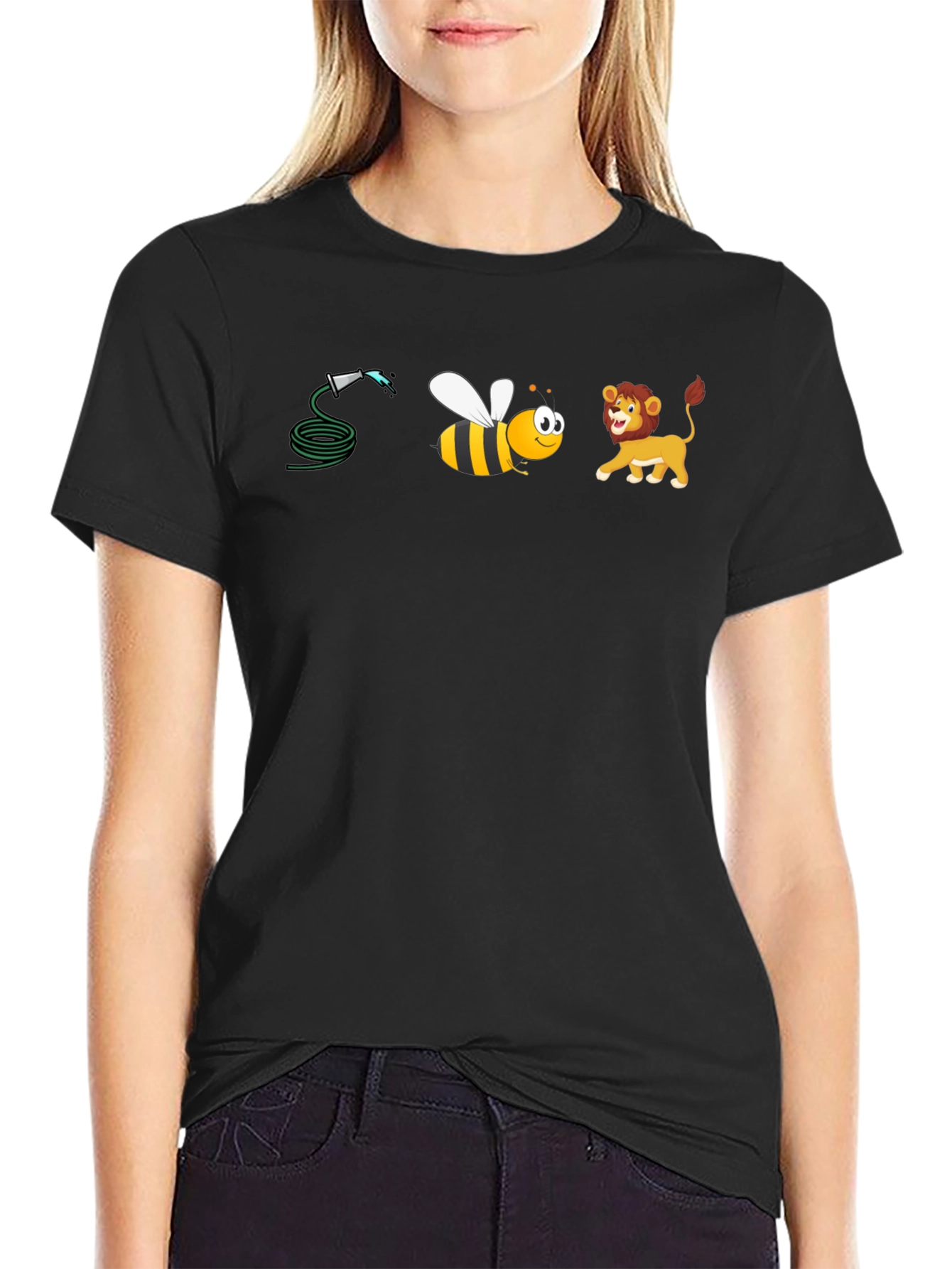 Hose Bee and Lion Black T-Shirt