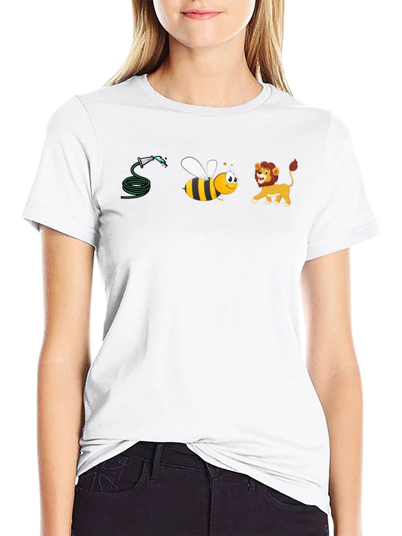 Hose Bee and Lion Black T-Shirt