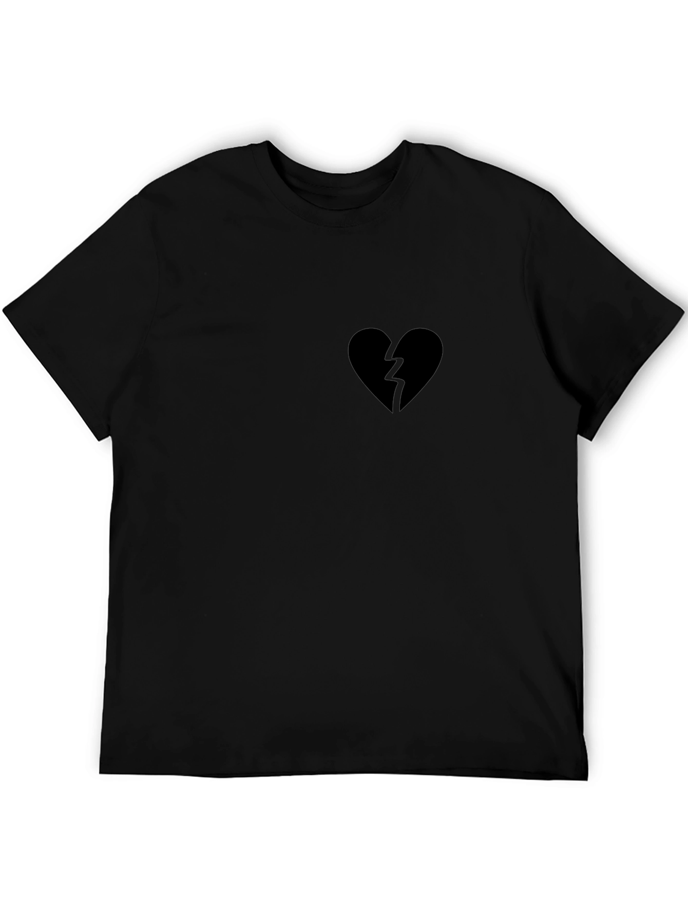 Broken Heart Graphic Tee - Black Casual Shirt