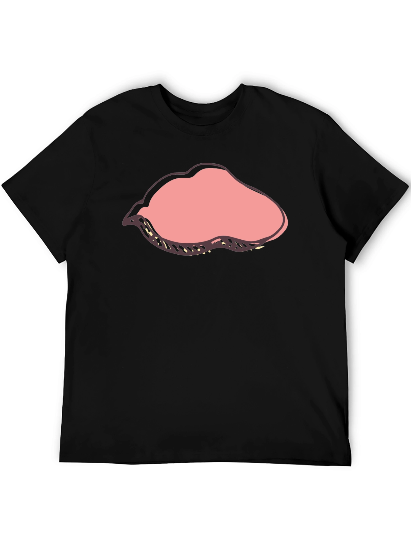 Cartoon Lips Graphic Black T-Shirt