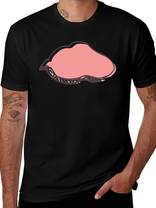 Cartoon Lips Graphic Black T-Shirt