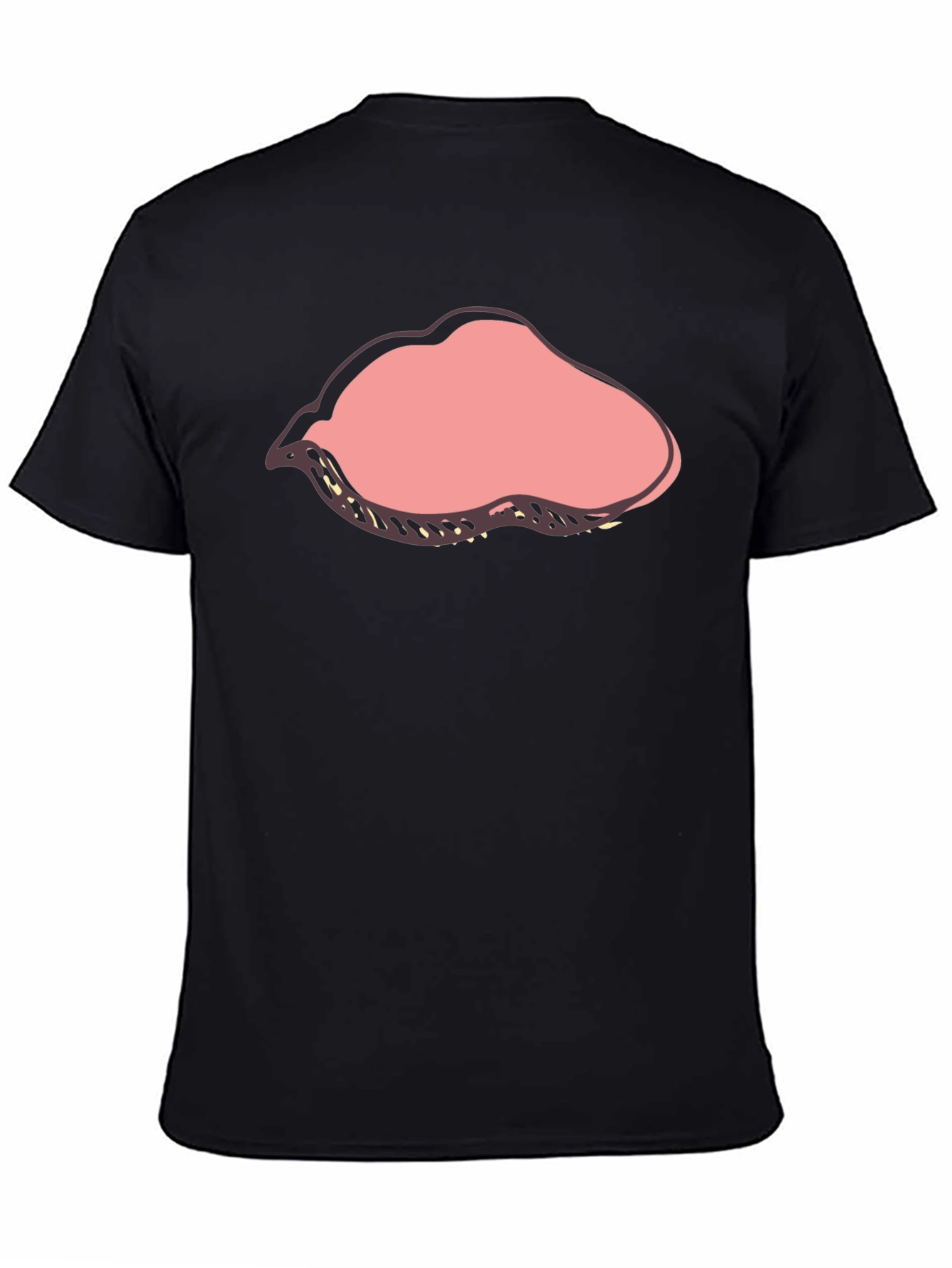 Cartoon Lips Graphic Black T-Shirt