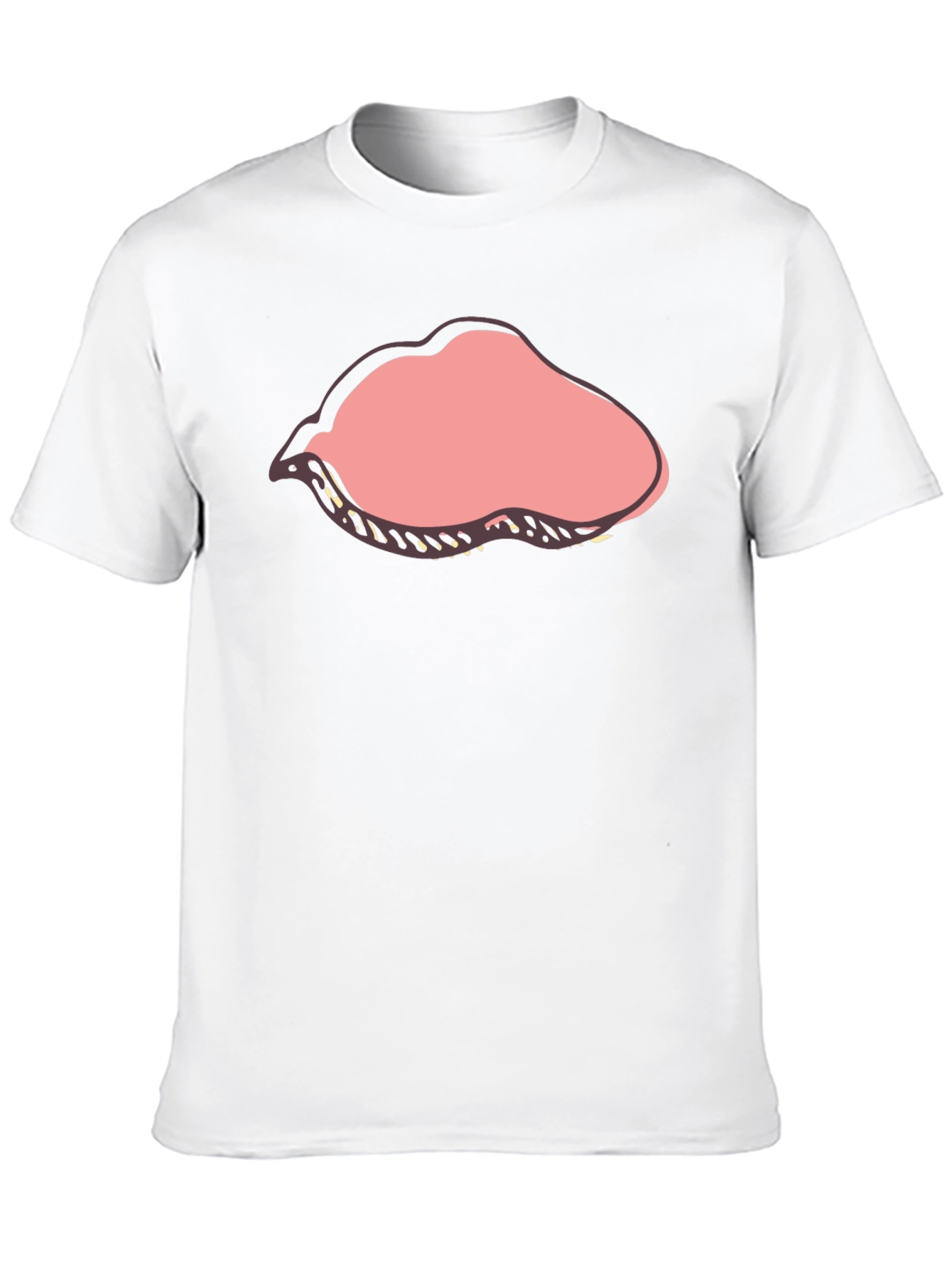 Cartoon Lips Graphic Black T-Shirt