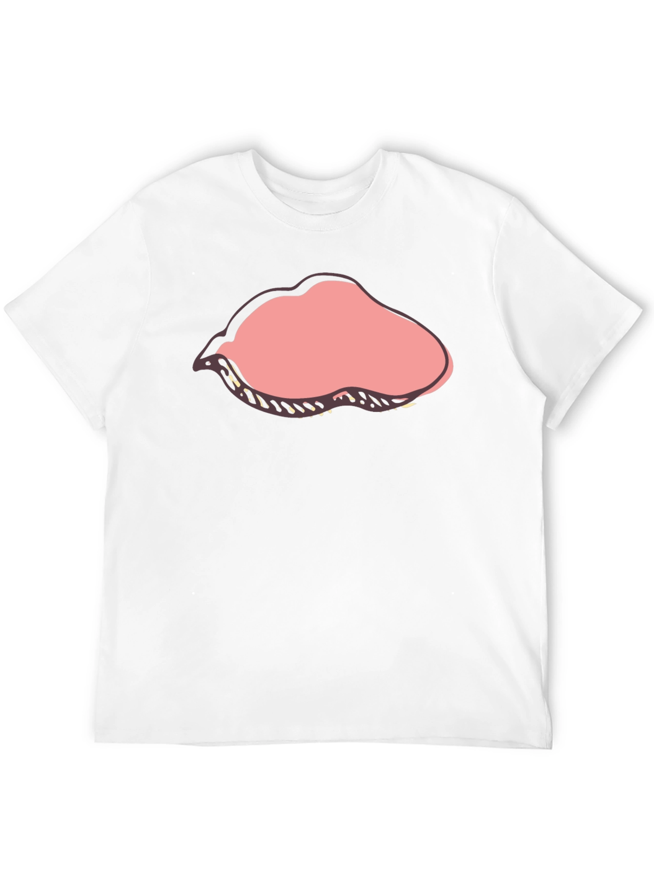 Cartoon Lips Graphic Black T-Shirt