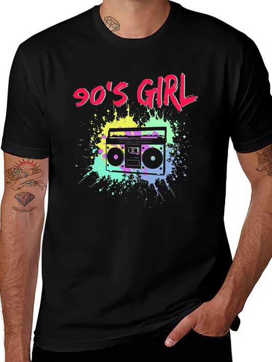 90s Girl Boombox Graphic T-Shirt