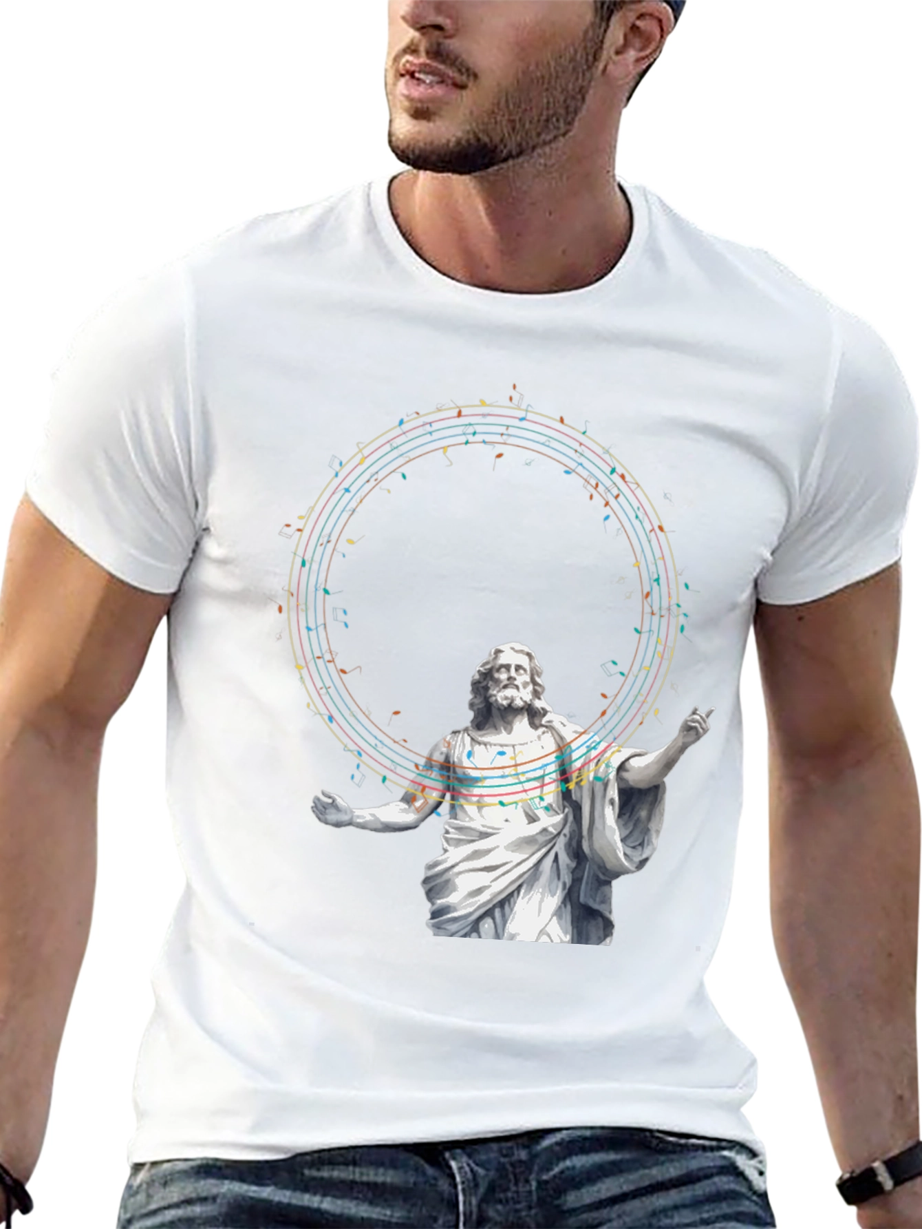 Jesus Music Graphic T-Shirt - Stylish Religious Tee