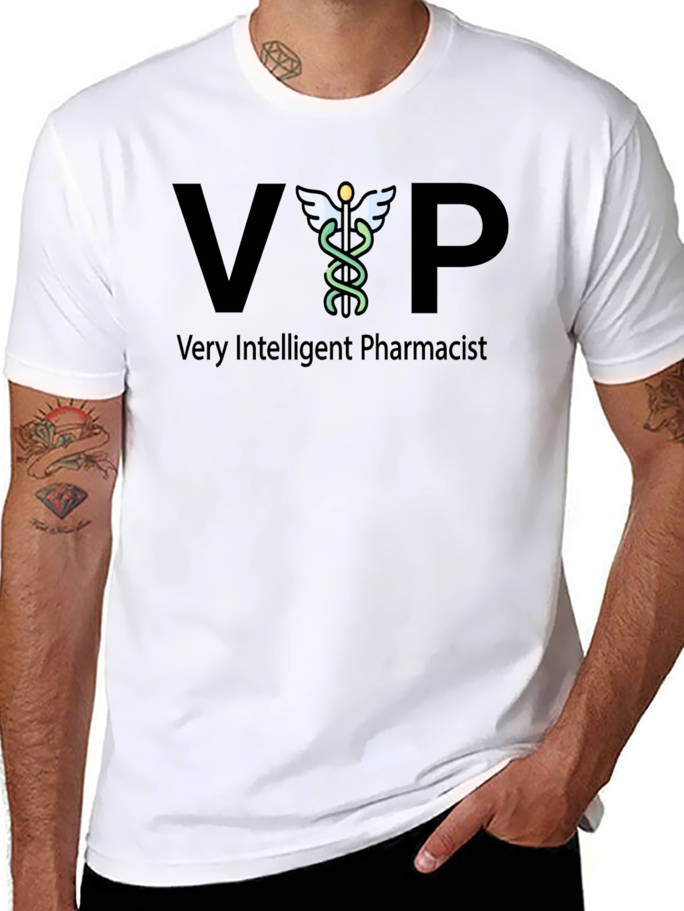 VIP Very Intelligent Pharmacist T-Shirt - Caduceus Design