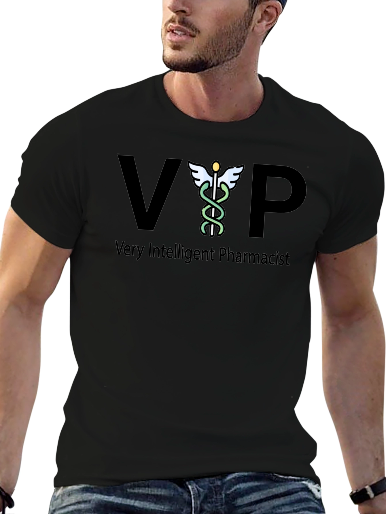 VIP Very Intelligent Pharmacist T-Shirt - Caduceus Design