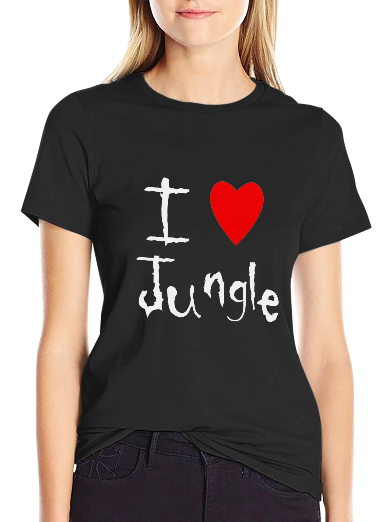 I Heart Jungle Black Graphic Tee