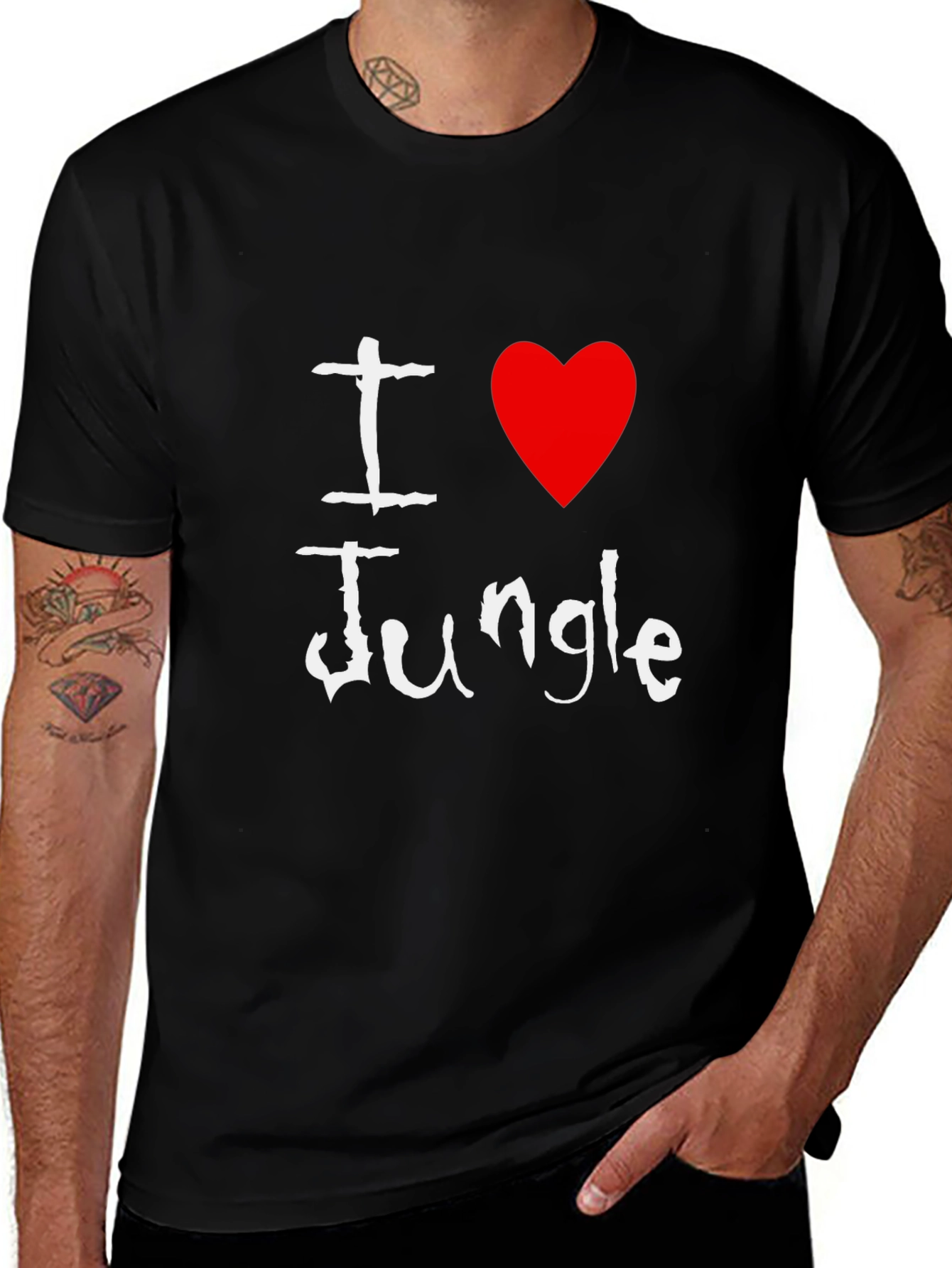 I Heart Jungle Black Graphic Tee