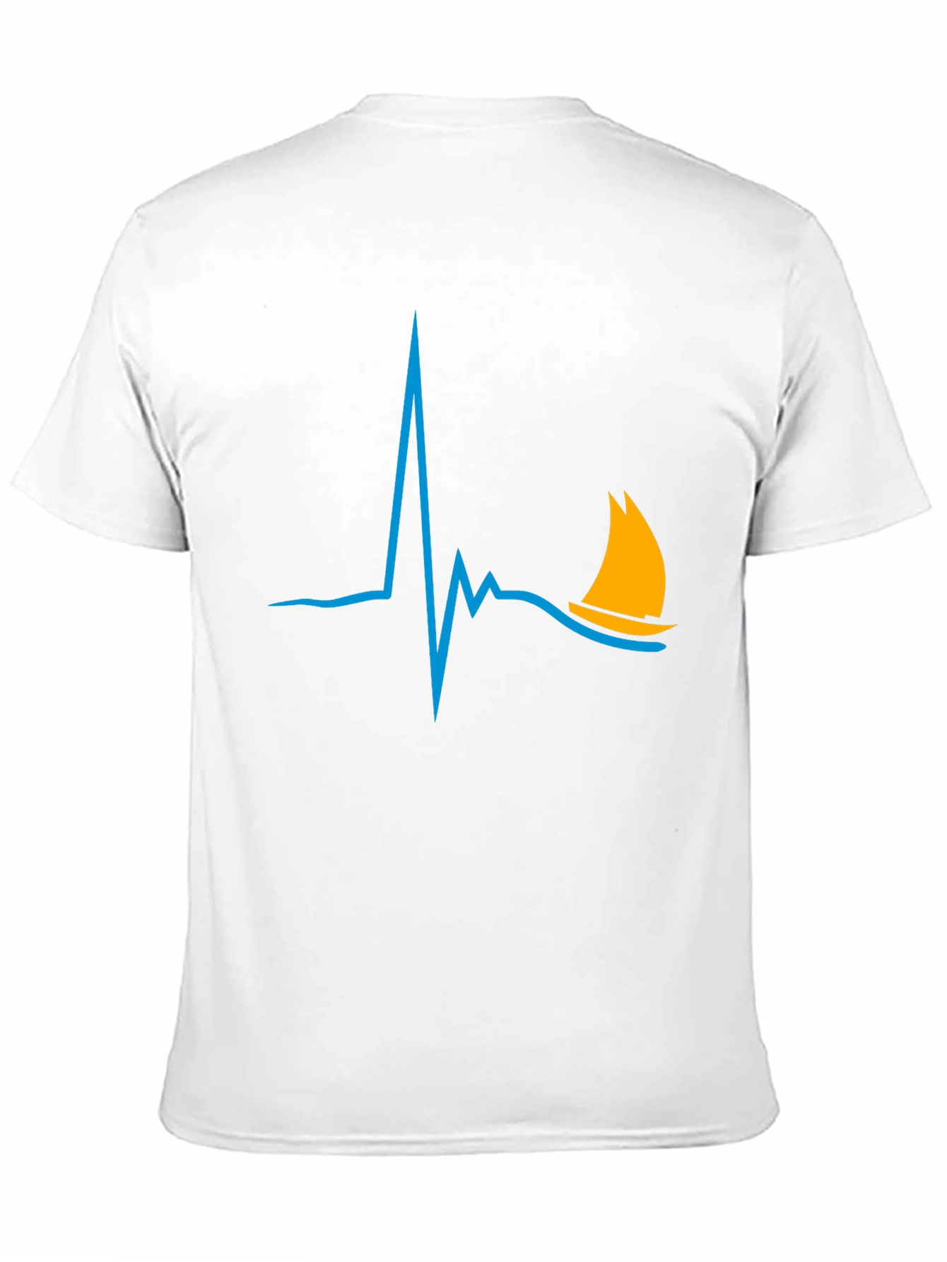 Sailboat Heartbeat Graphic Tee - Stylish Black T-Shirt