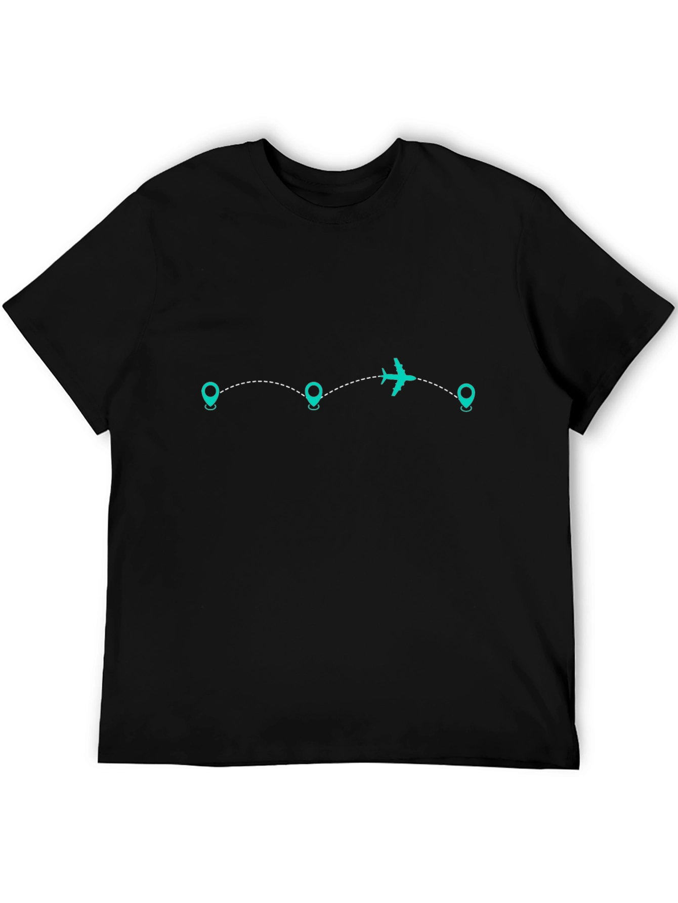 Mens Black Travel Route Graphic Tee