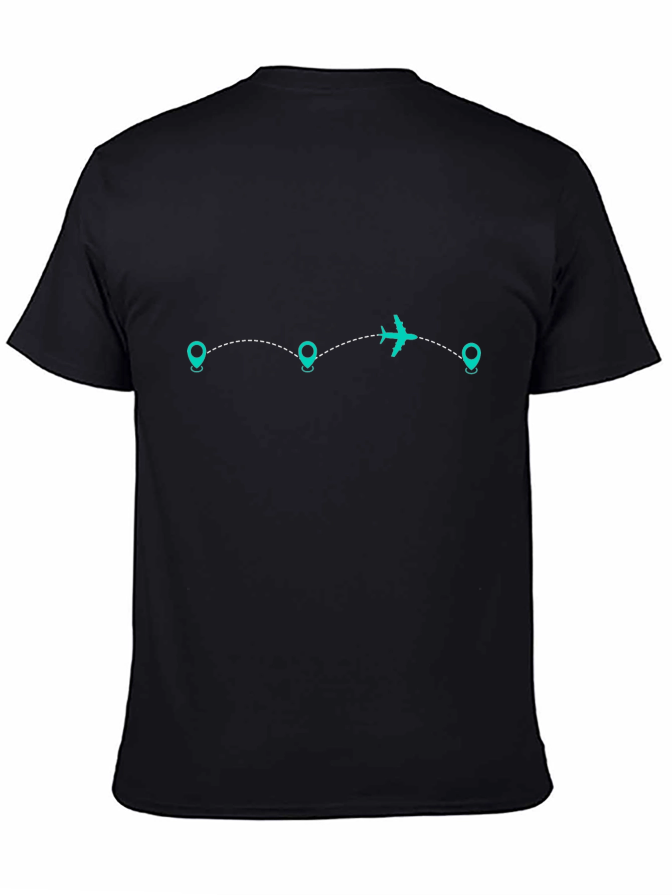 Mens Black Travel Route Graphic Tee