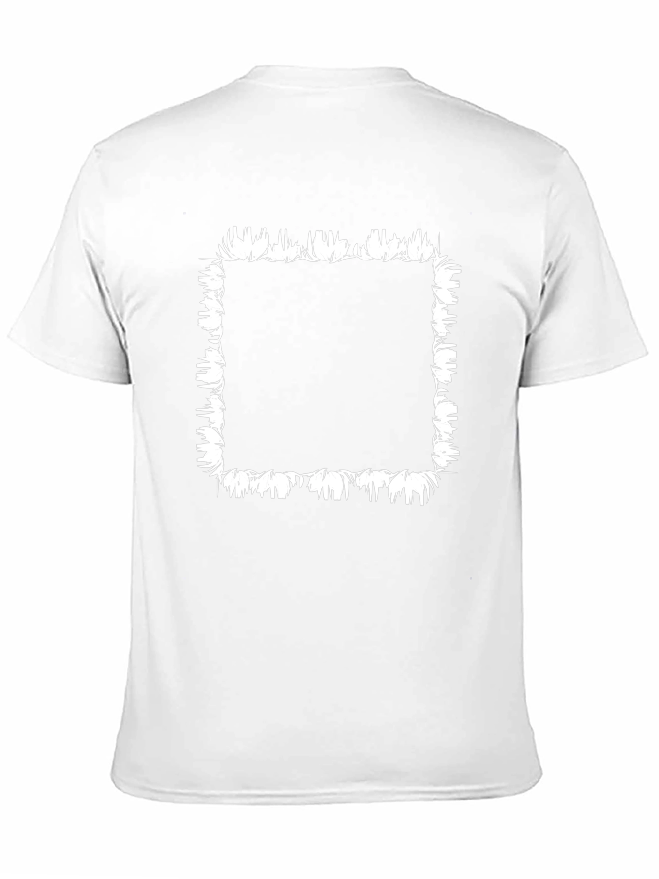 Black T-Shirt with White Floral Square