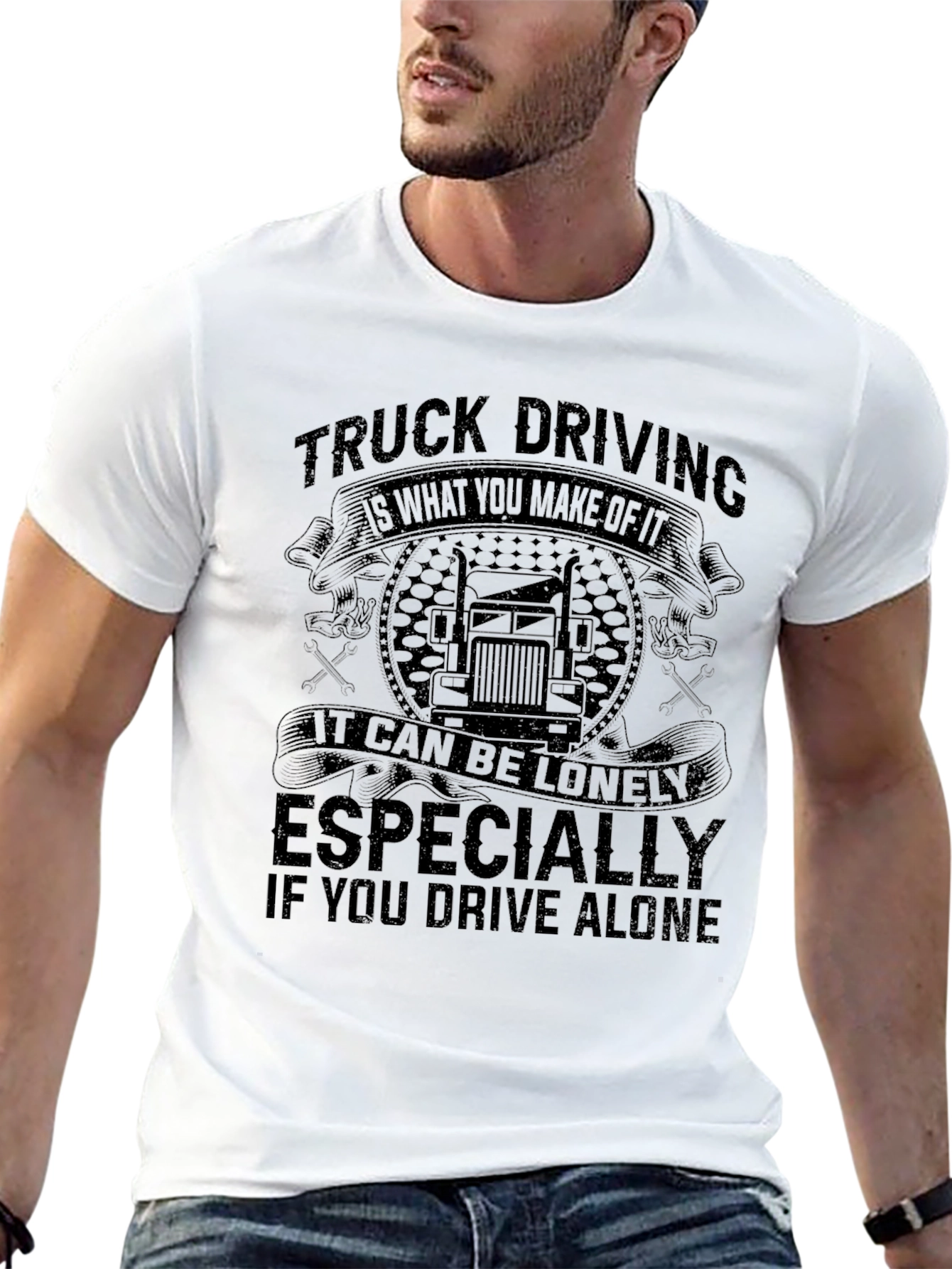 Truck Driving T-Shirt - Lonely Road Graphic Tee