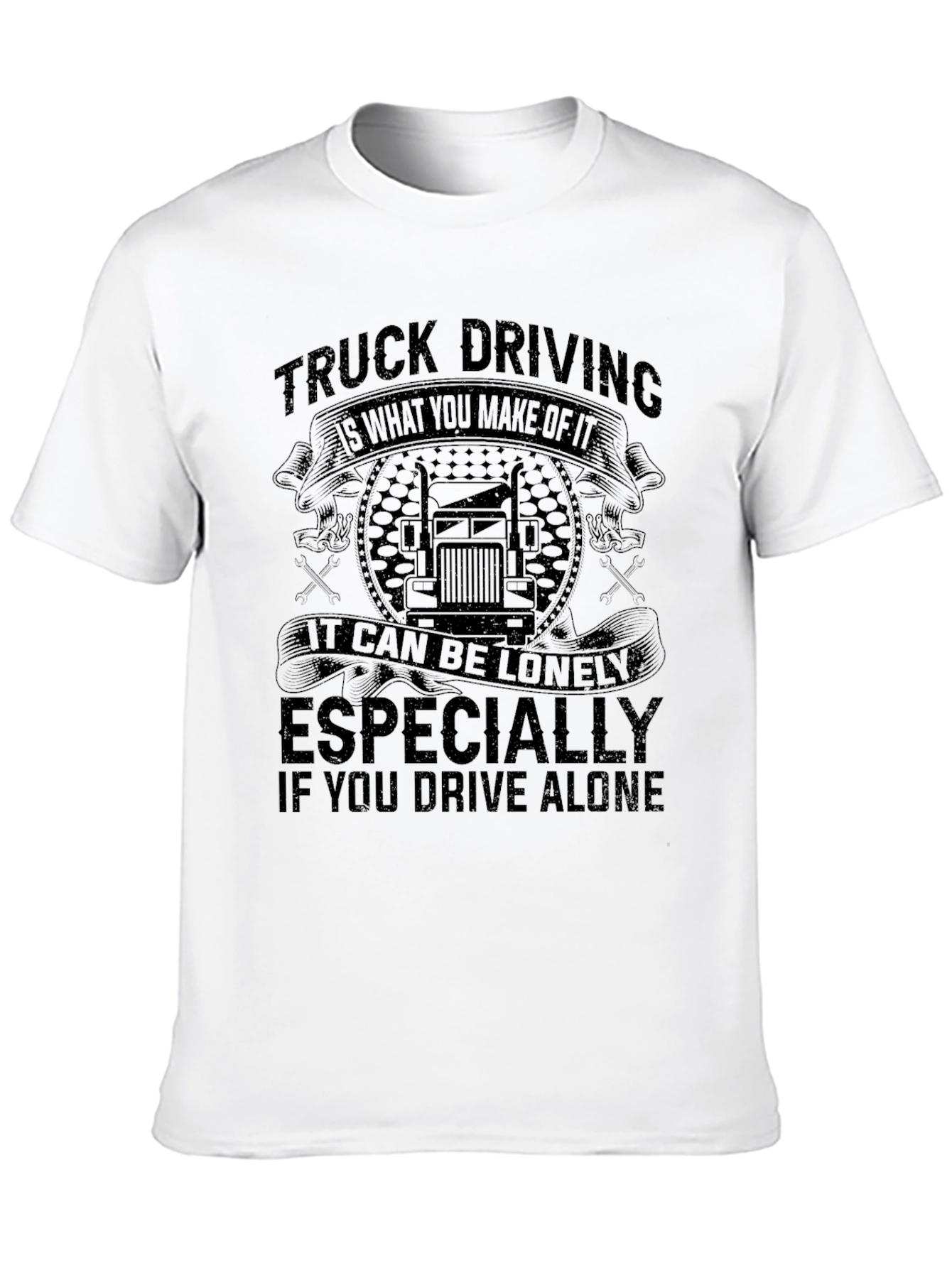 Truck Driving T-Shirt - Lonely Road Graphic Tee