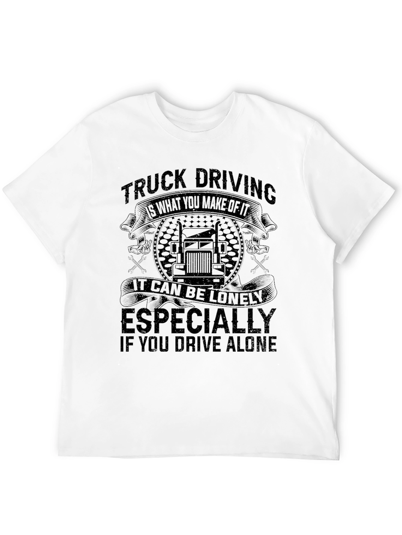 Truck Driving T-Shirt - Lonely Road Graphic Tee