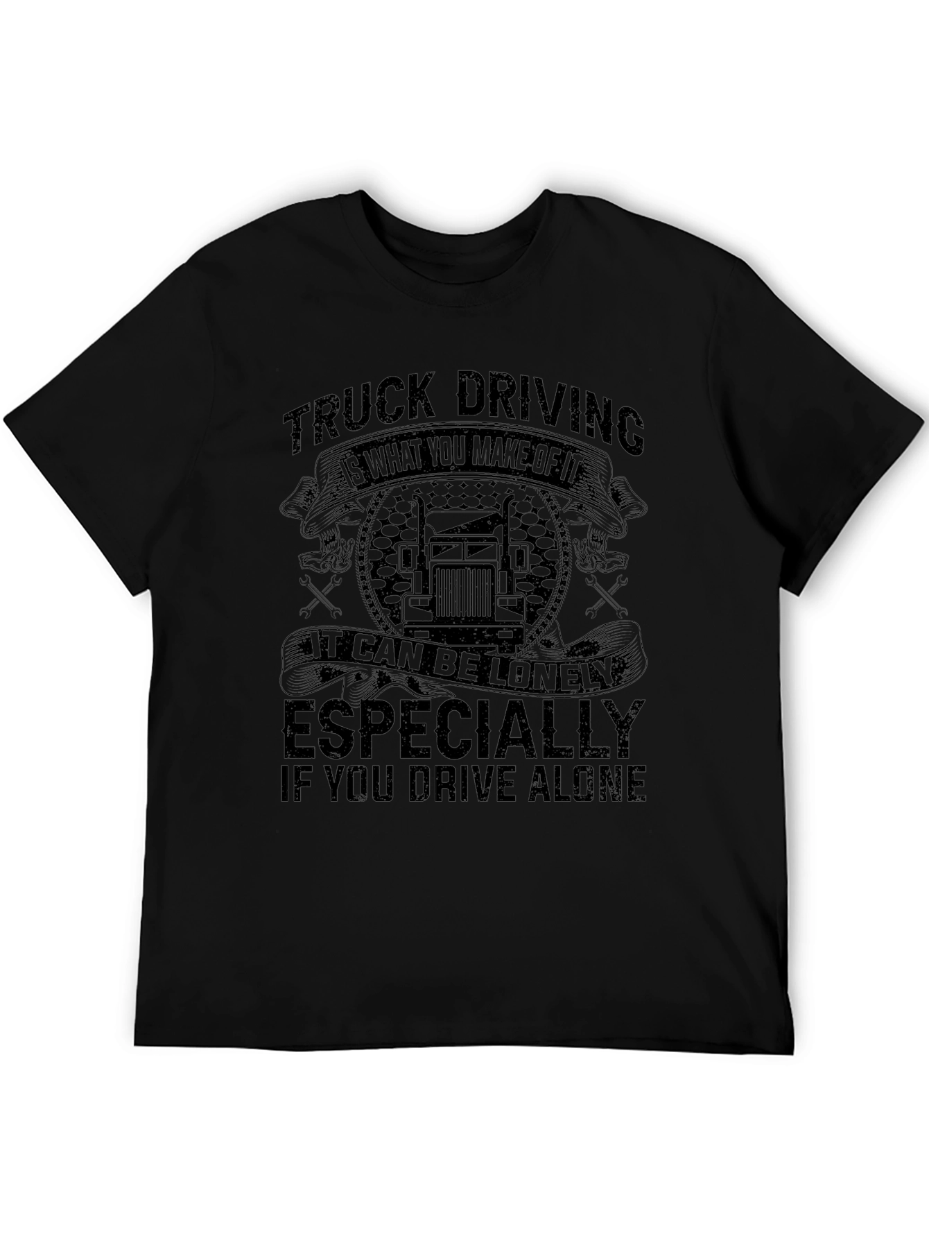Truck Driving T-Shirt - Lonely Road Graphic Tee