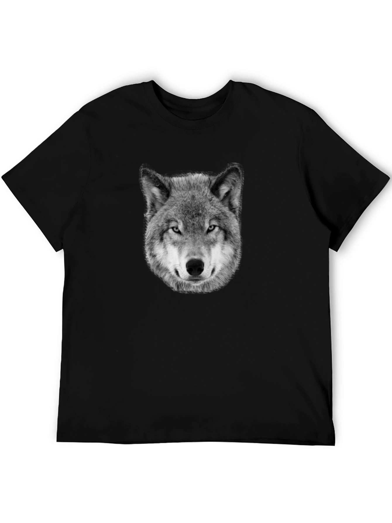 Wolf Graphic Print Black T-Shirt