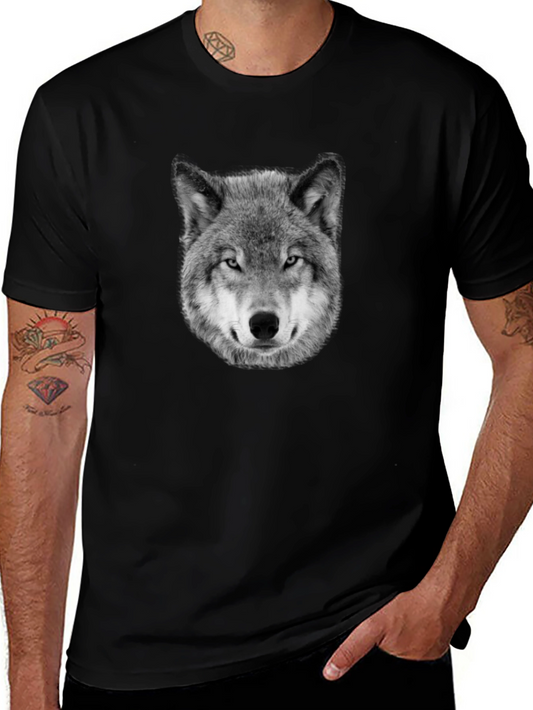 Wolf Graphic Print Black T-Shirt