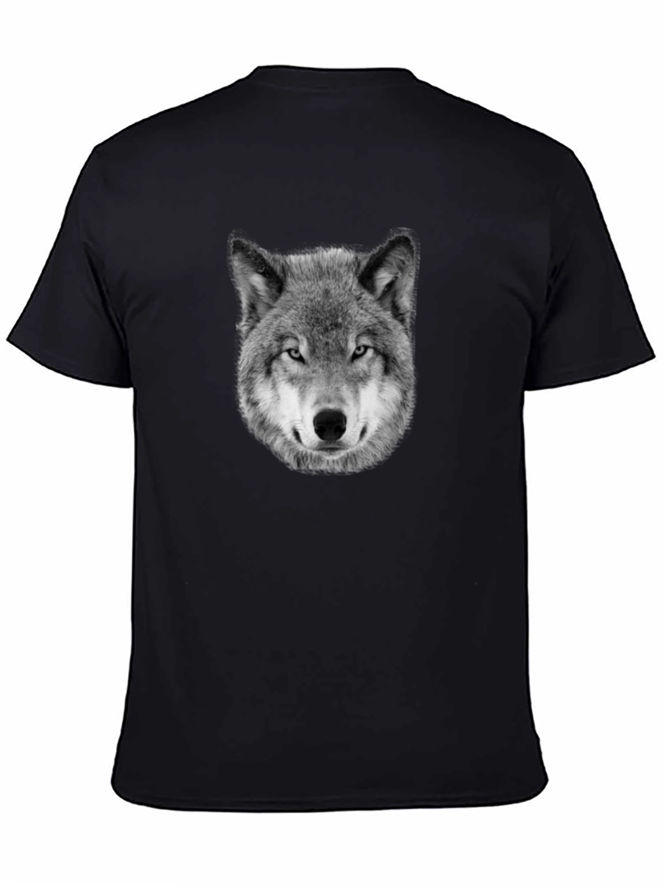 Wolf Graphic Print Black T-Shirt
