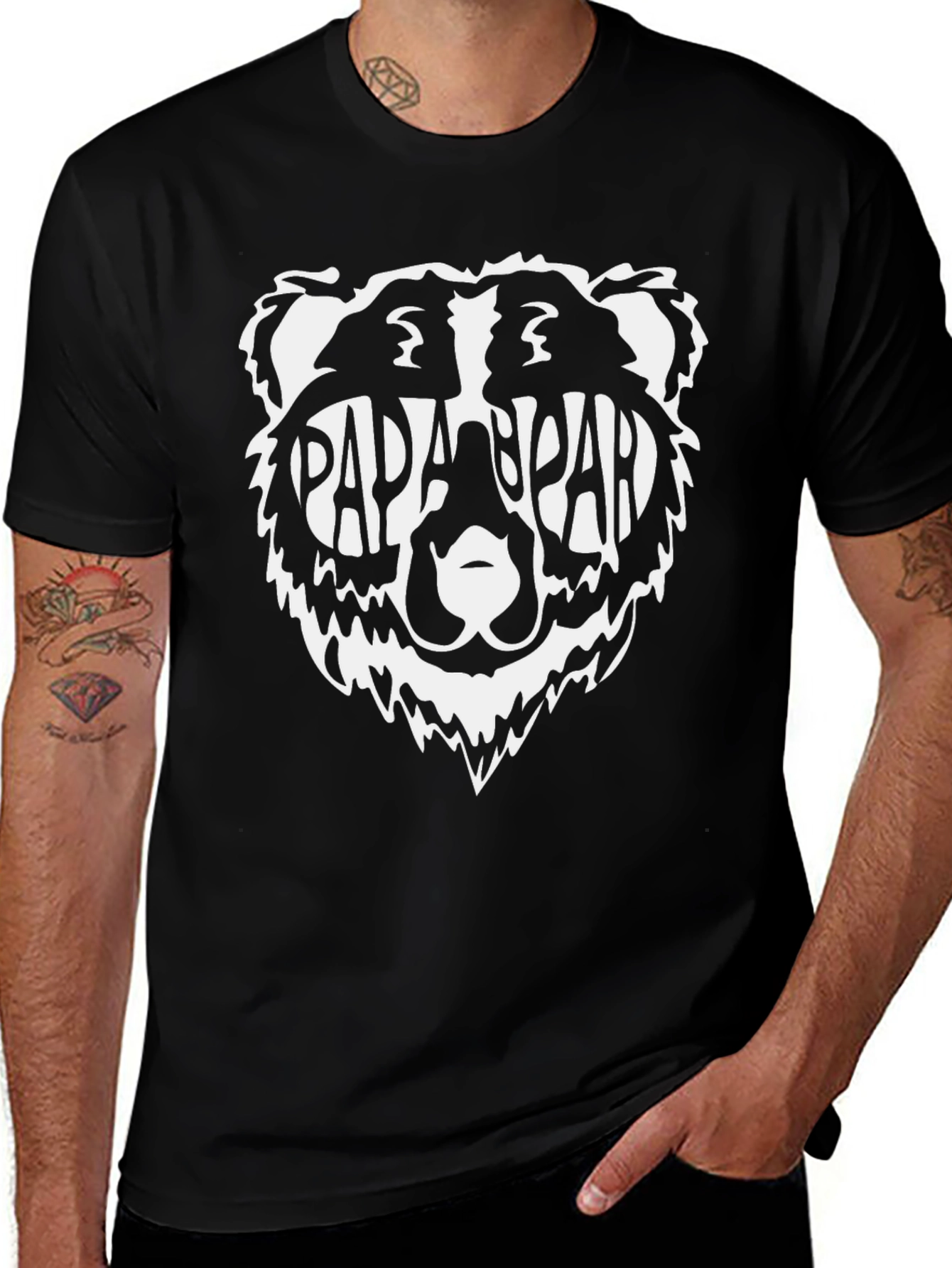 Papa Bear T-Shirt - Mens Black Graphic Tee