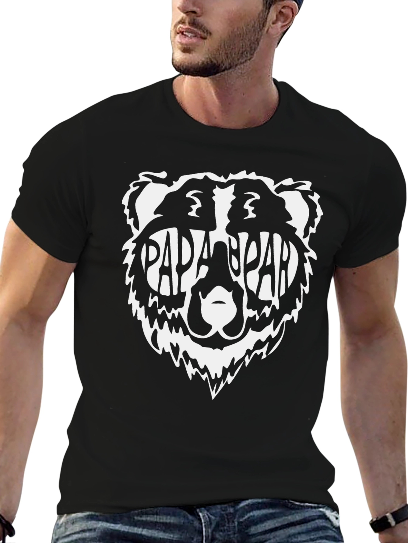 Papa Bear T-Shirt - Mens Black Graphic Tee